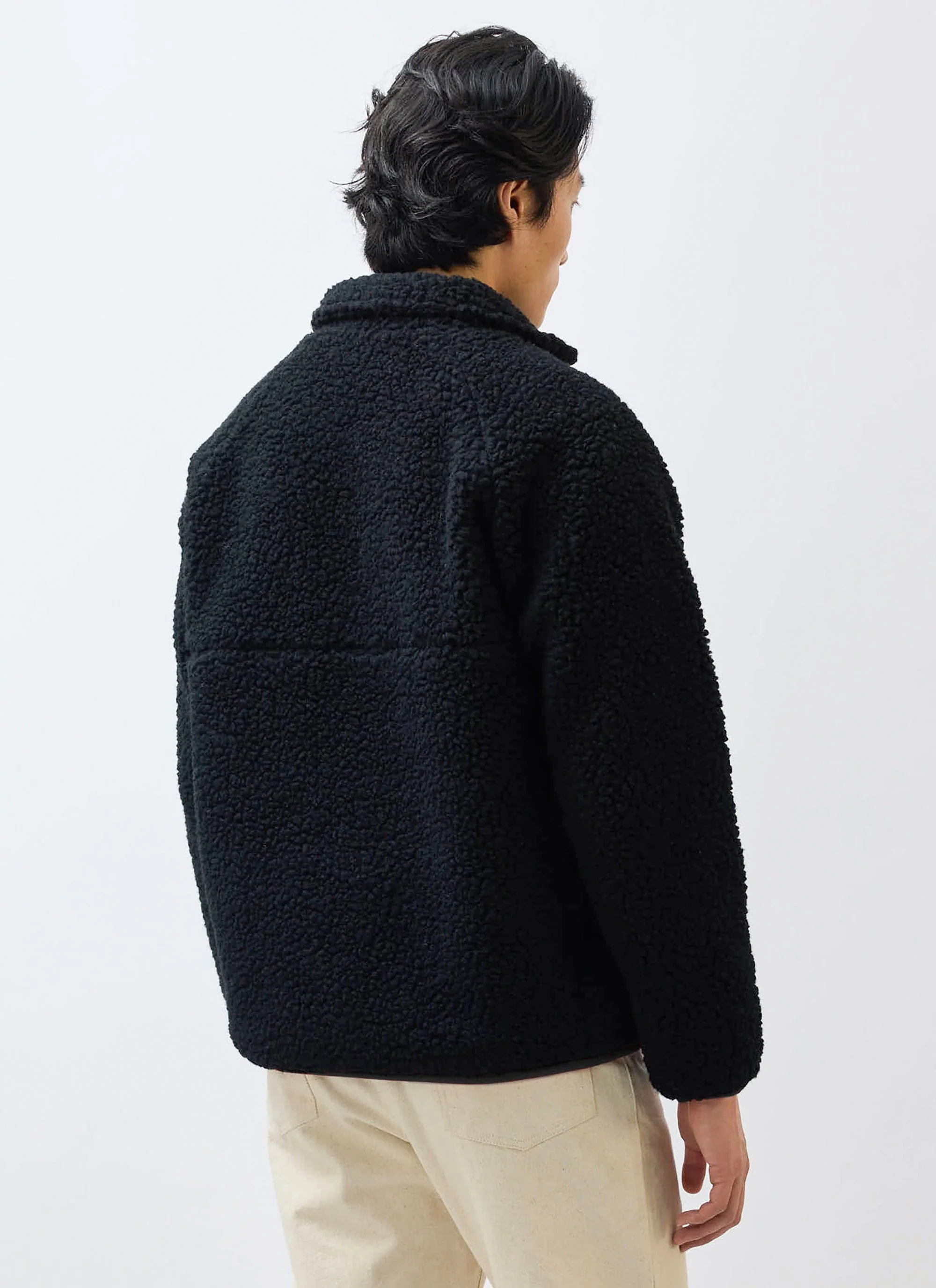 4384-men-s-quarter-zip-wool-fleece-pullover-black-7.webp Men's Quarter Zip Wool Fleece Pullover | Black
