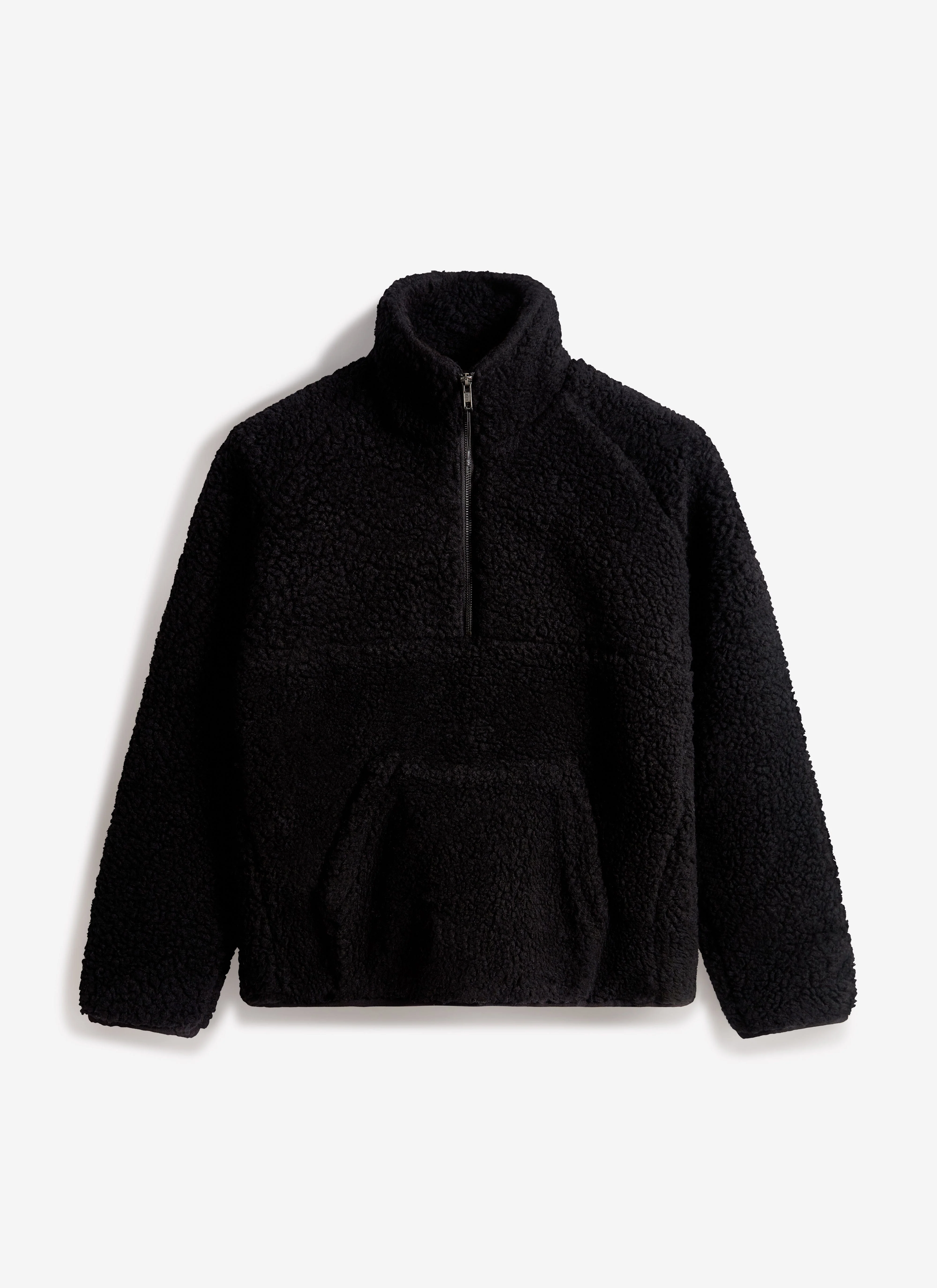 4384-men-s-quarter-zip-wool-fleece-pullover-black-8.webp Men's Quarter Zip Wool Fleece Pullover | Black