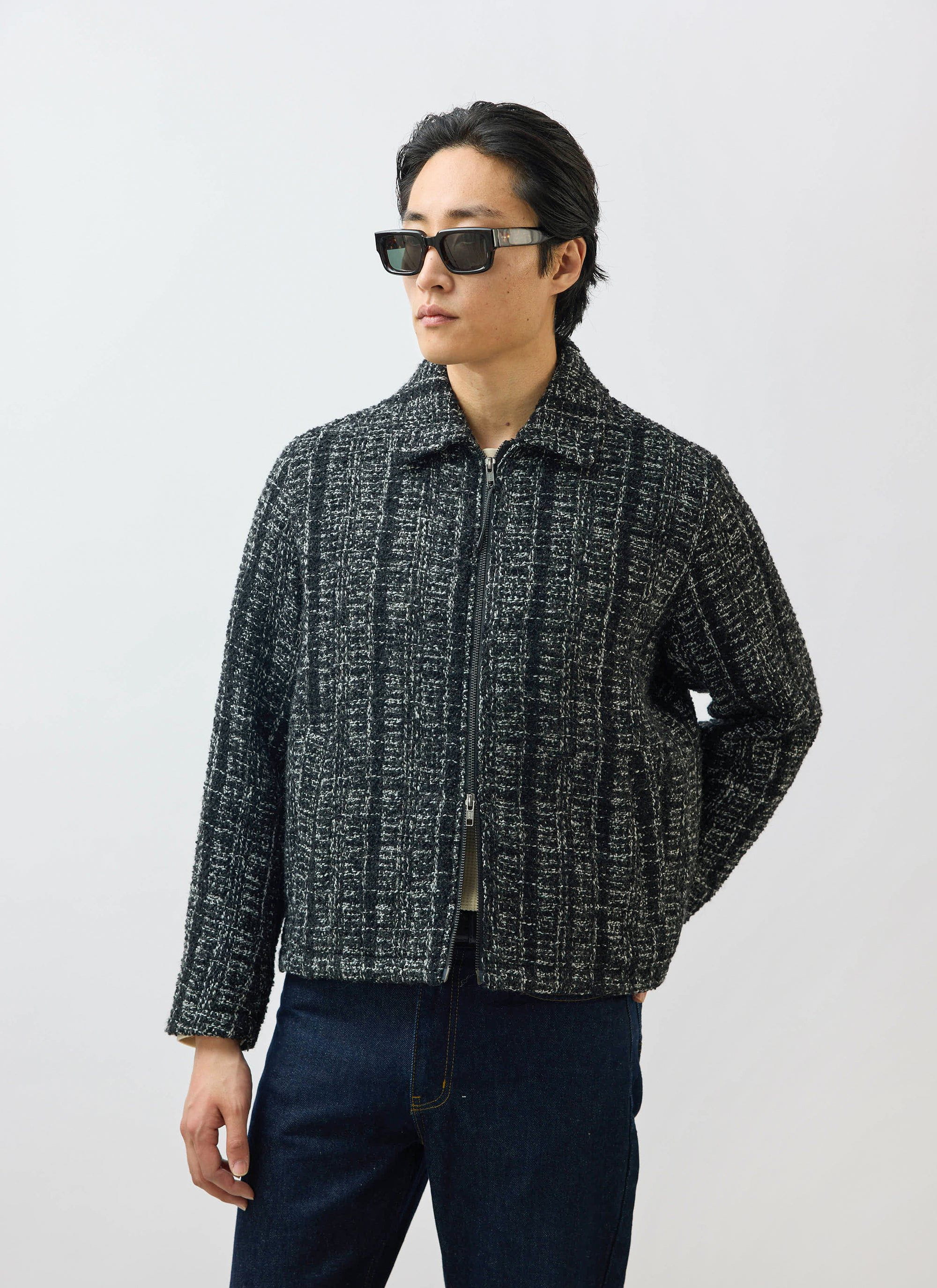 4435-ingegno-zip-wool-boxy-jacket-black-1.jpg Ingegno Zip Wool Boxy Jacket | Black
