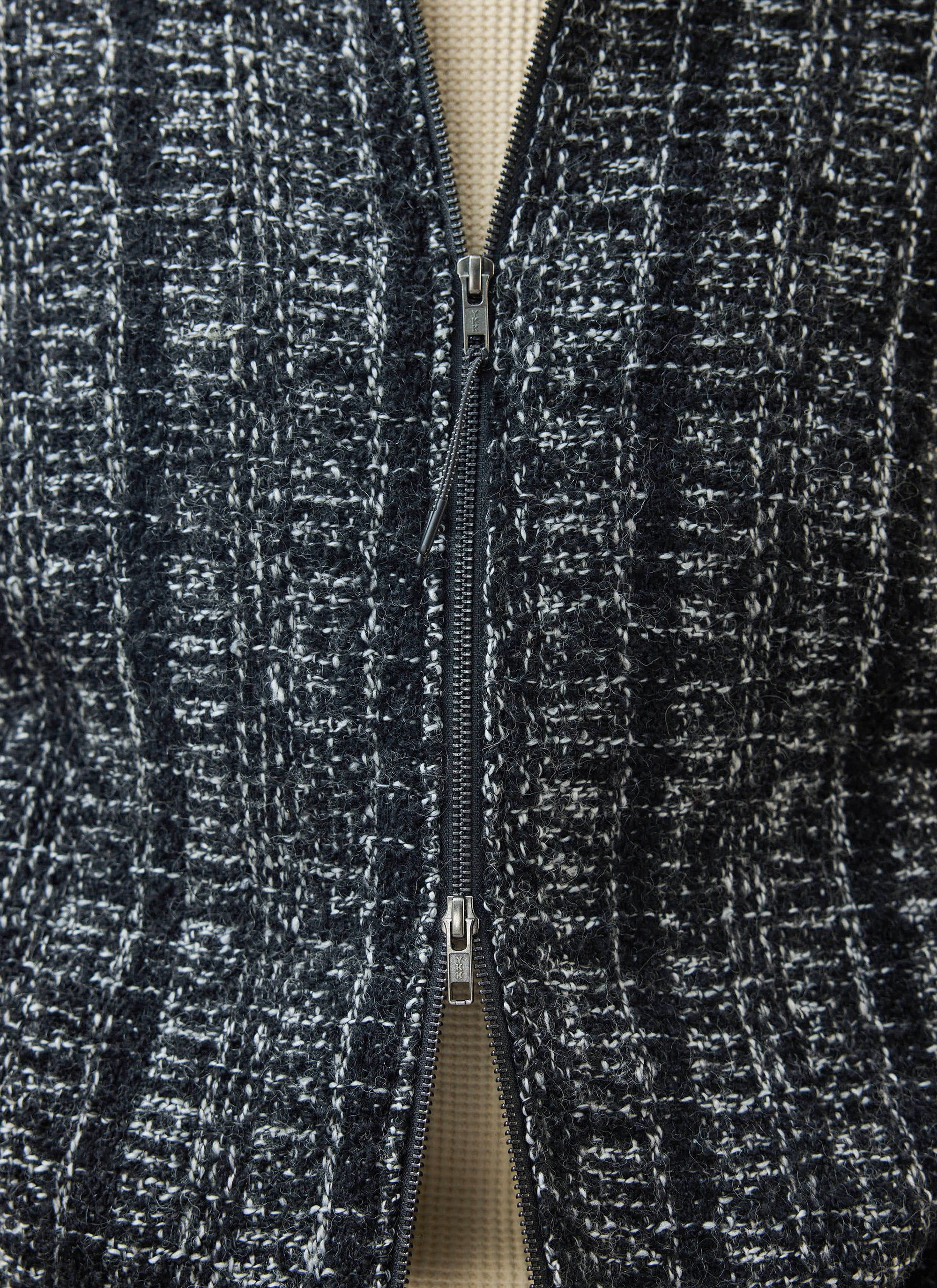 Ingegno Zip Wool Boxy Jacket | Black