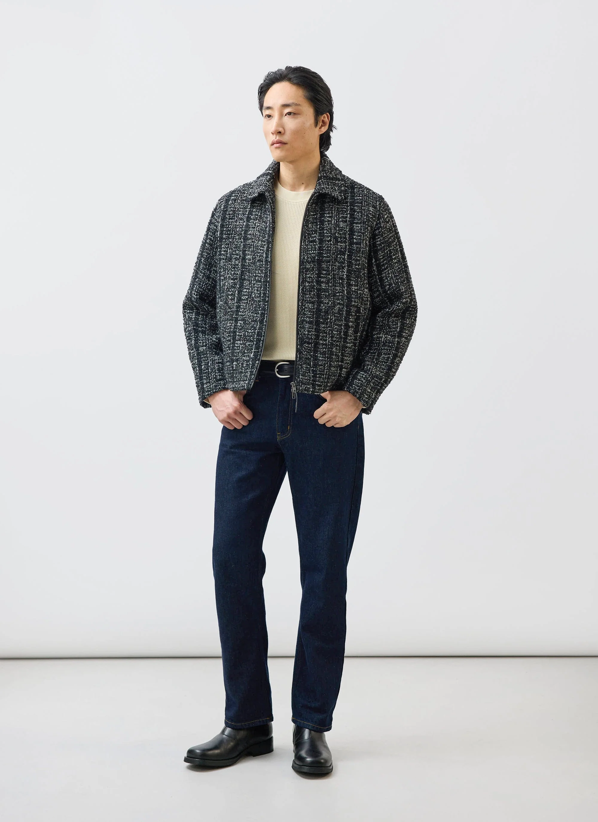 Ingegno Zip Wool Boxy Jacket | Black