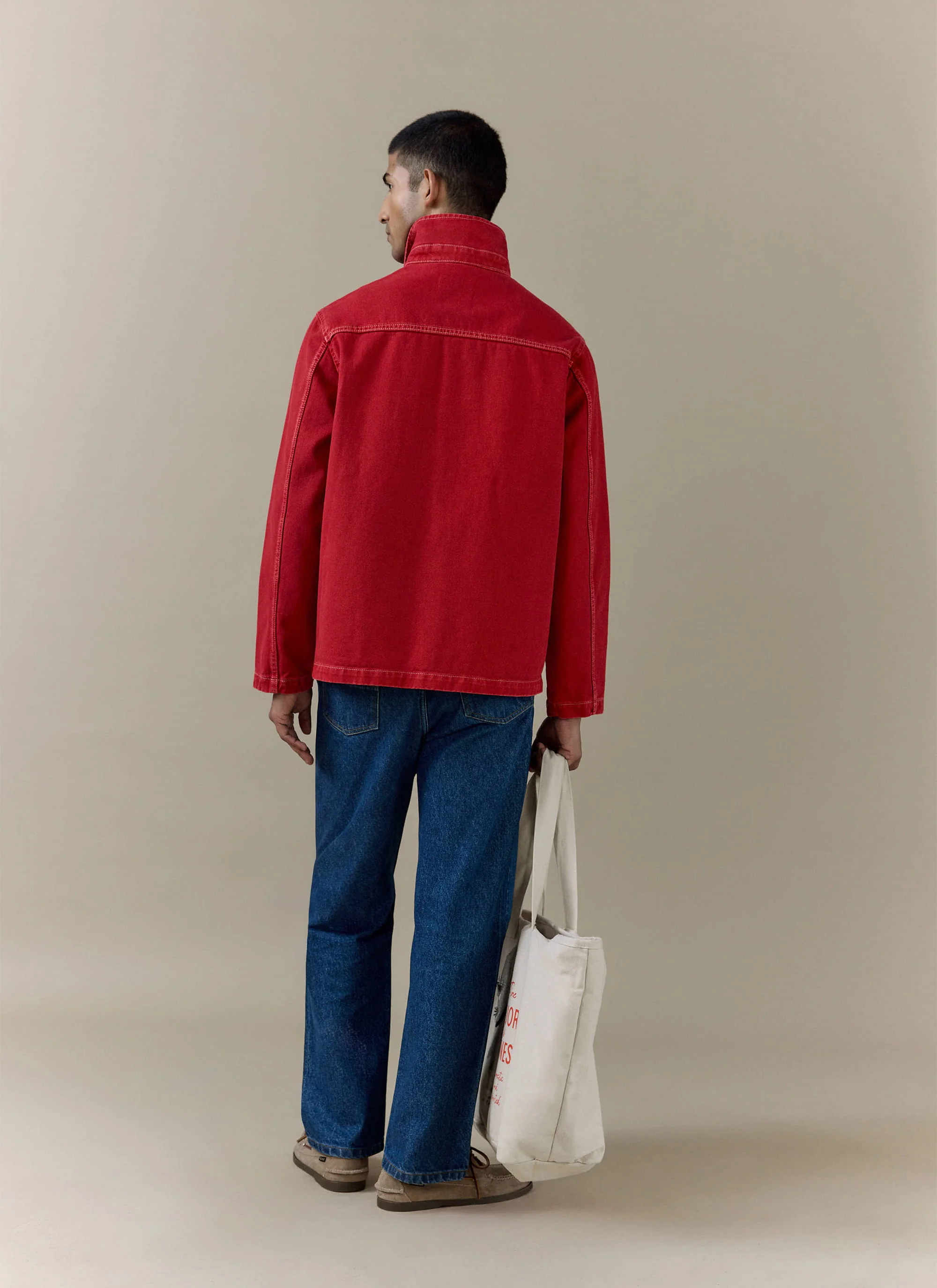 Vintage Wash Oliver Chore Jacket | Cotton Canvas | Red