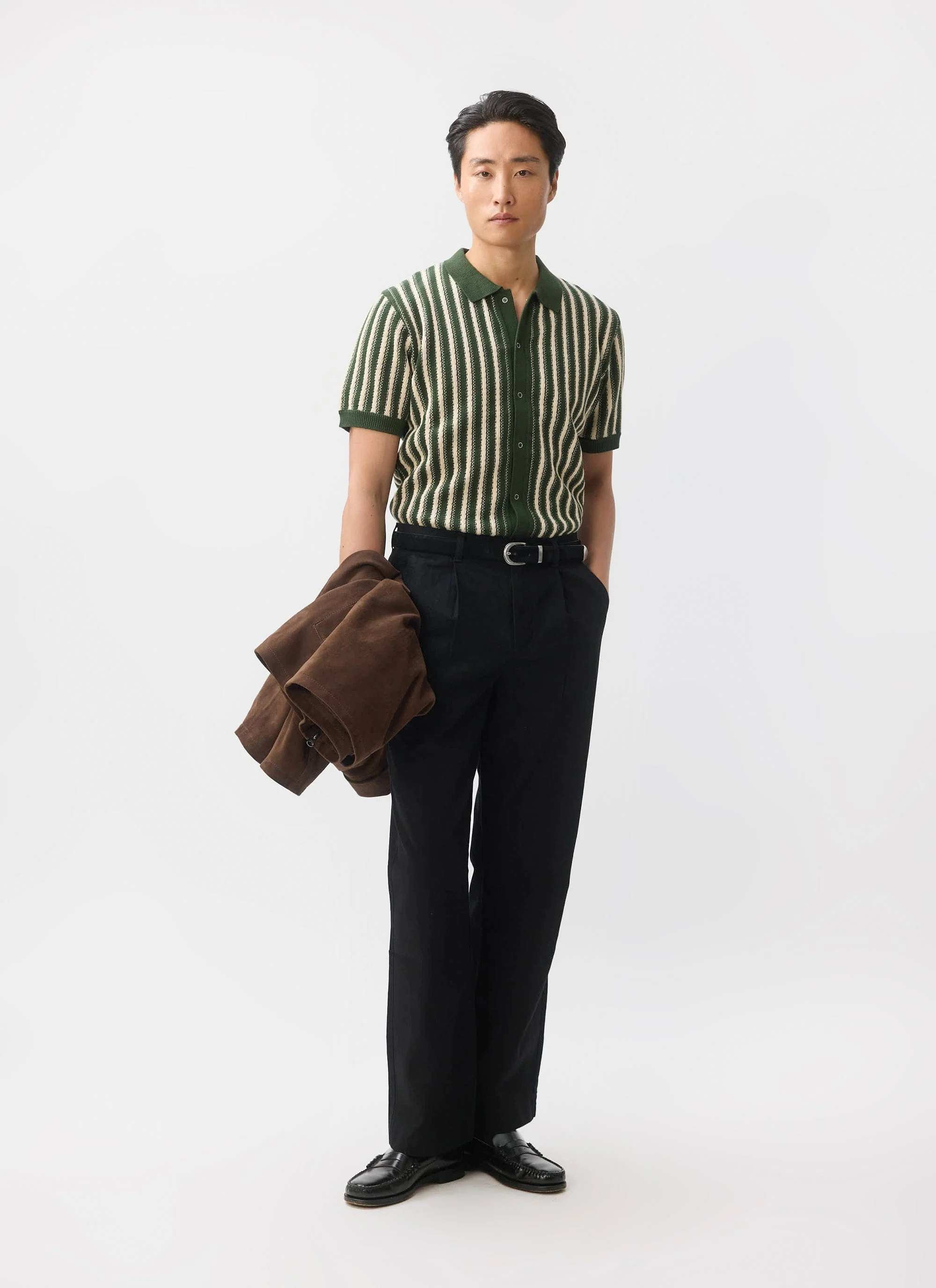 4546-collins-micro-cable-knitted-shirt-cotton-green-3.webp Collins Micro Cable Knitted Shirt | Cotton | Green