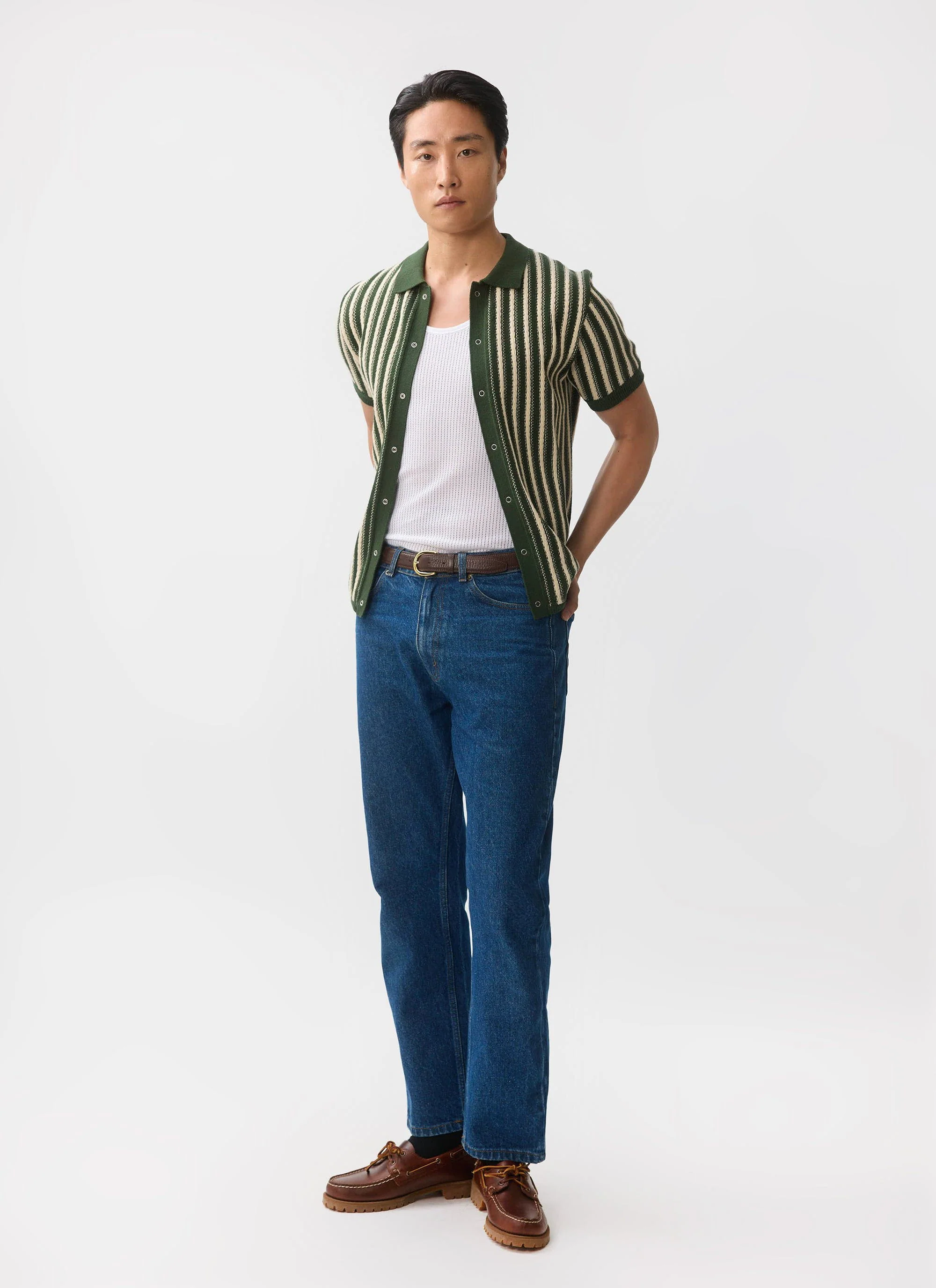 4546-collins-micro-cable-knitted-shirt-cotton-green-4.webp Collins Micro Cable Knitted Shirt | Cotton | Green