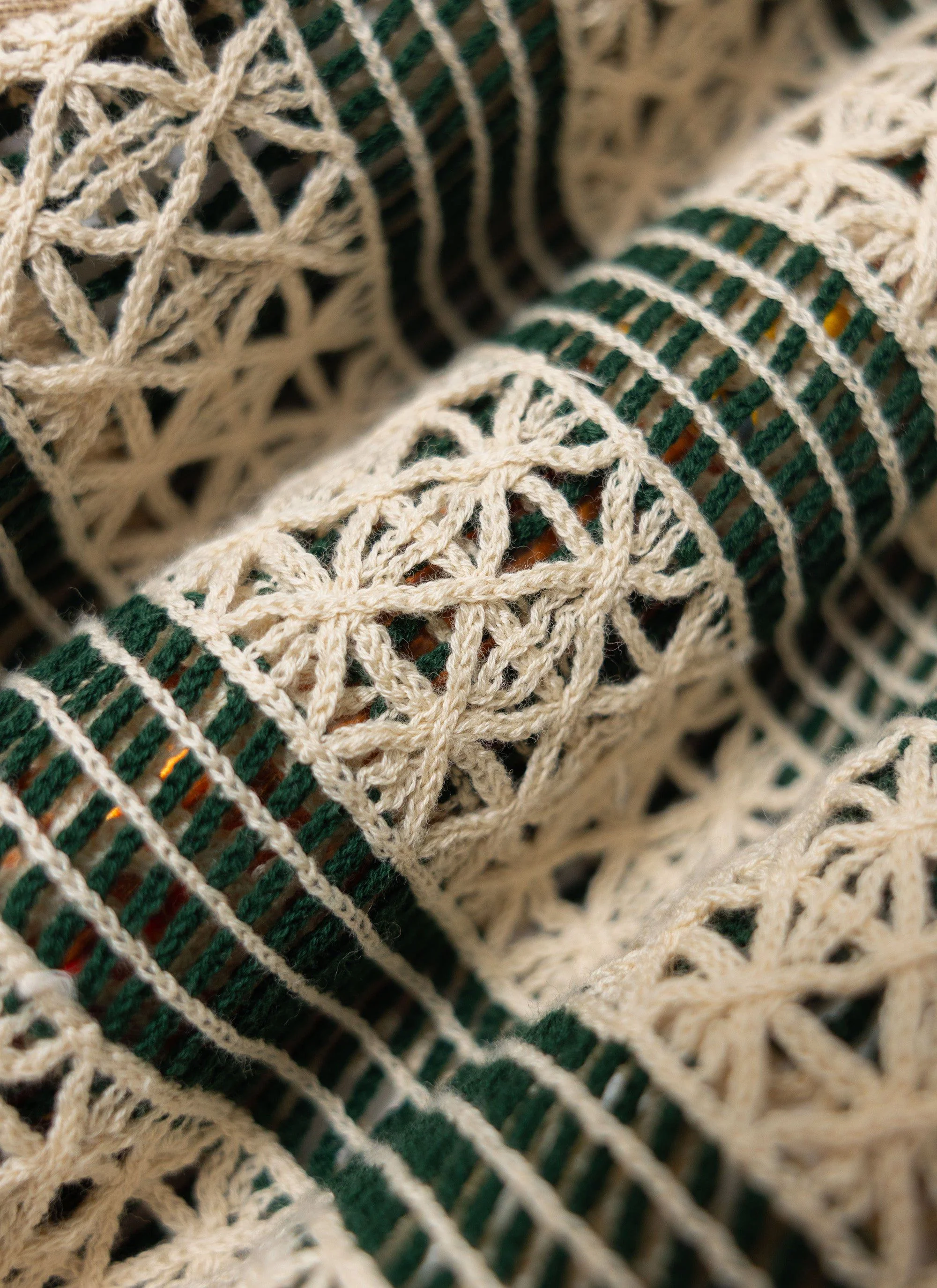 Sarti Knitted Polo Shirt | Cotton | Cream with Forest