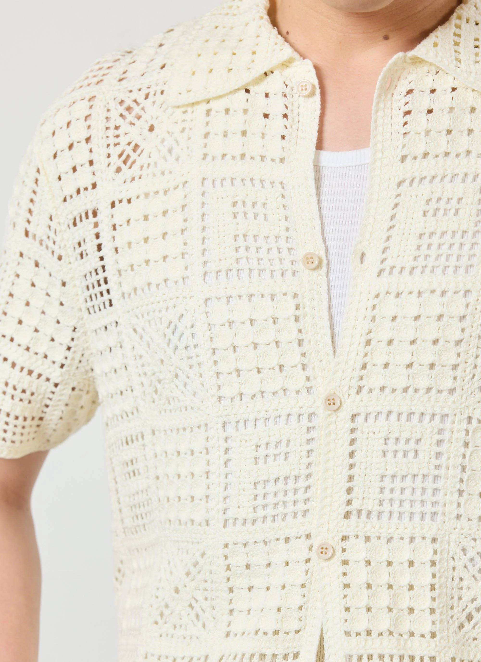 Crochet Groundsman Shirt | Cotton | Cream