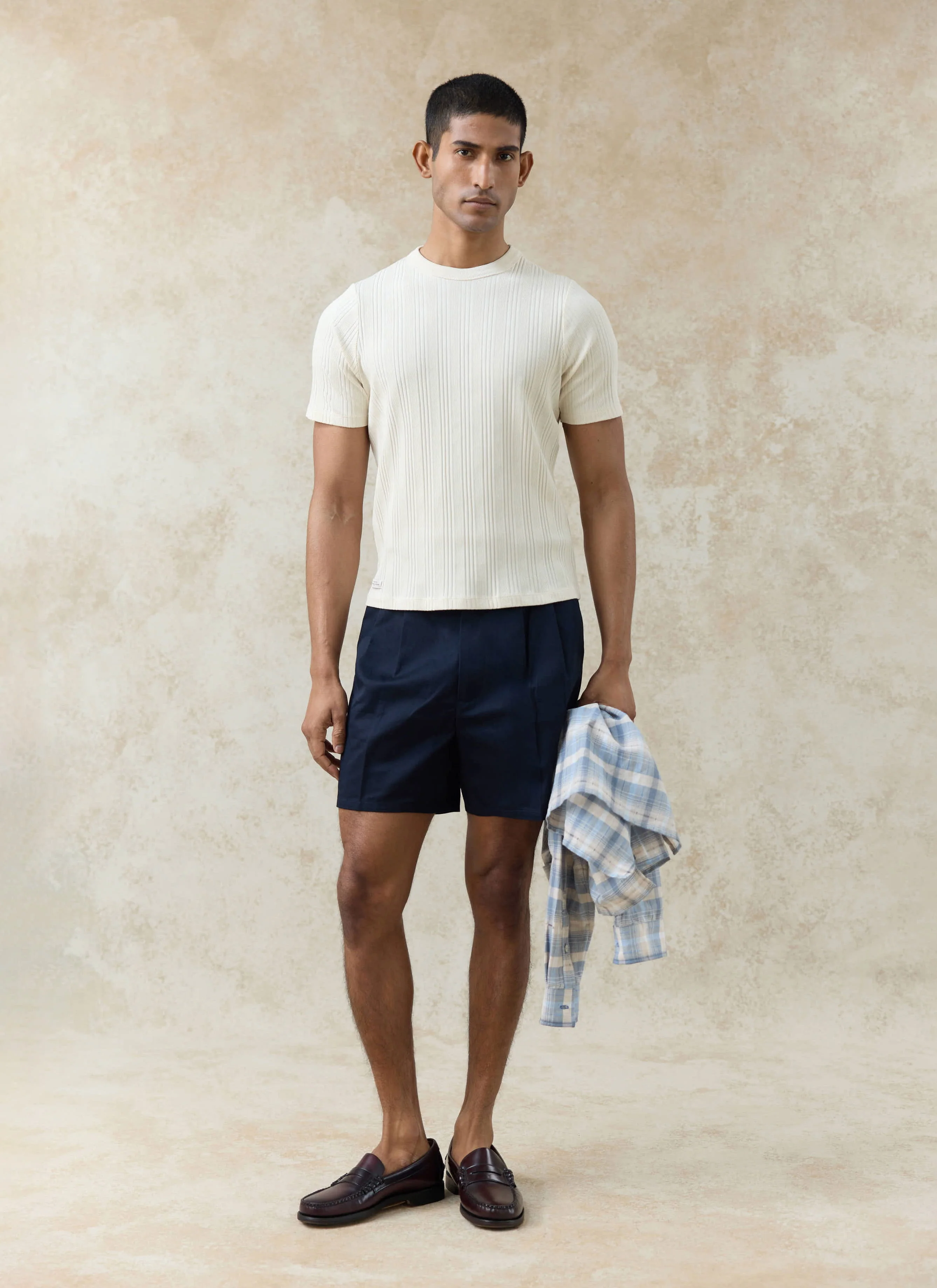 458-blake-double-pleated-shorts-cotton-navy-2.webp Blake Double Pleated Shorts | Cotton | Navy