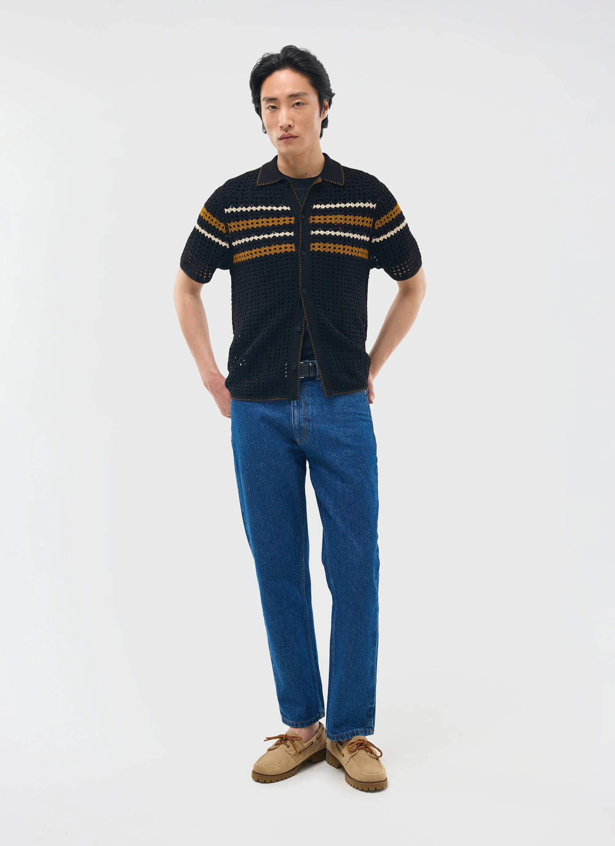 4595-pesaro-knitted-shirt-cotton-black-2.webp Pesaro Knitted Shirt | Cotton | Black