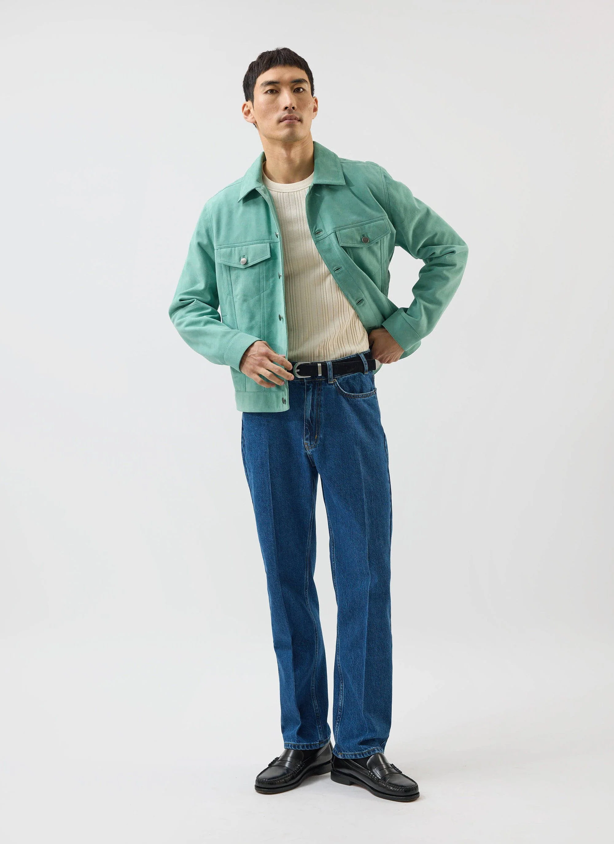 4637-suede-western-jacket-percival-x-warren-mint-green-1.webp Suede Western Jacket | Percival x Warren | Mint Green