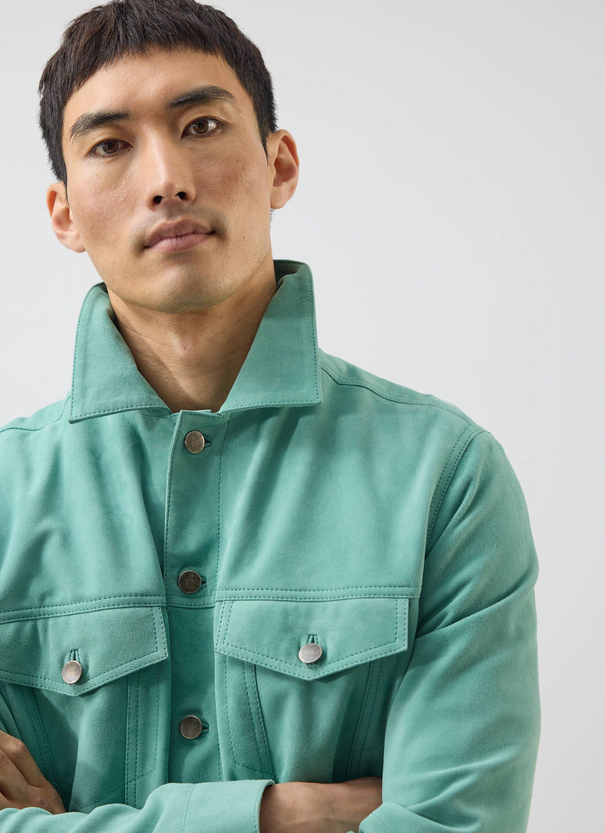 4637-suede-western-jacket-percival-x-warren-mint-green-3.jpg Suede Western Jacket | Percival x Warren | Mint Green