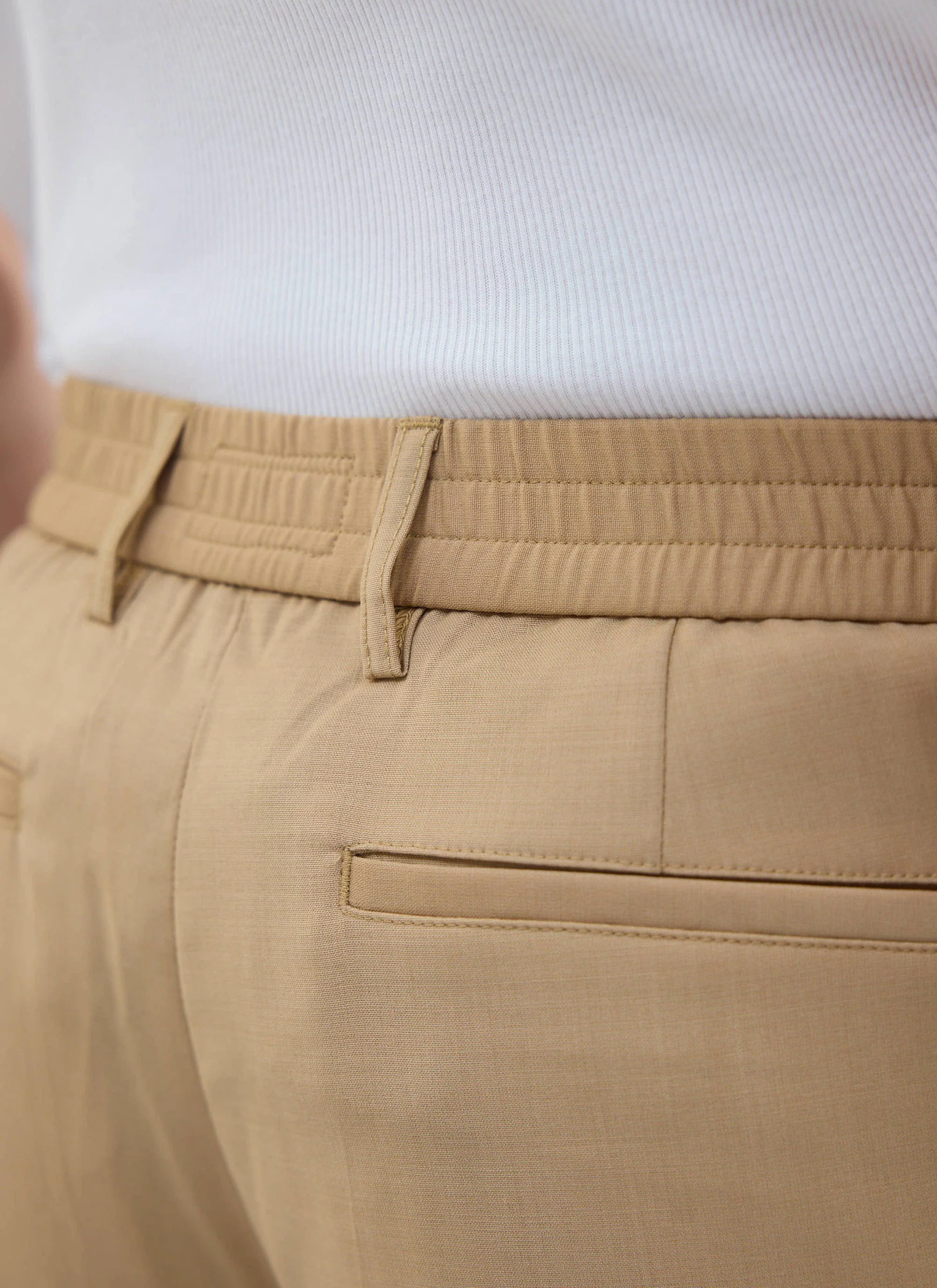 4644-tailored-elasticated-waist-trousers-cotton-tan-4.webp Tailored Elasticated Waist Trousers | Cotton | Tan