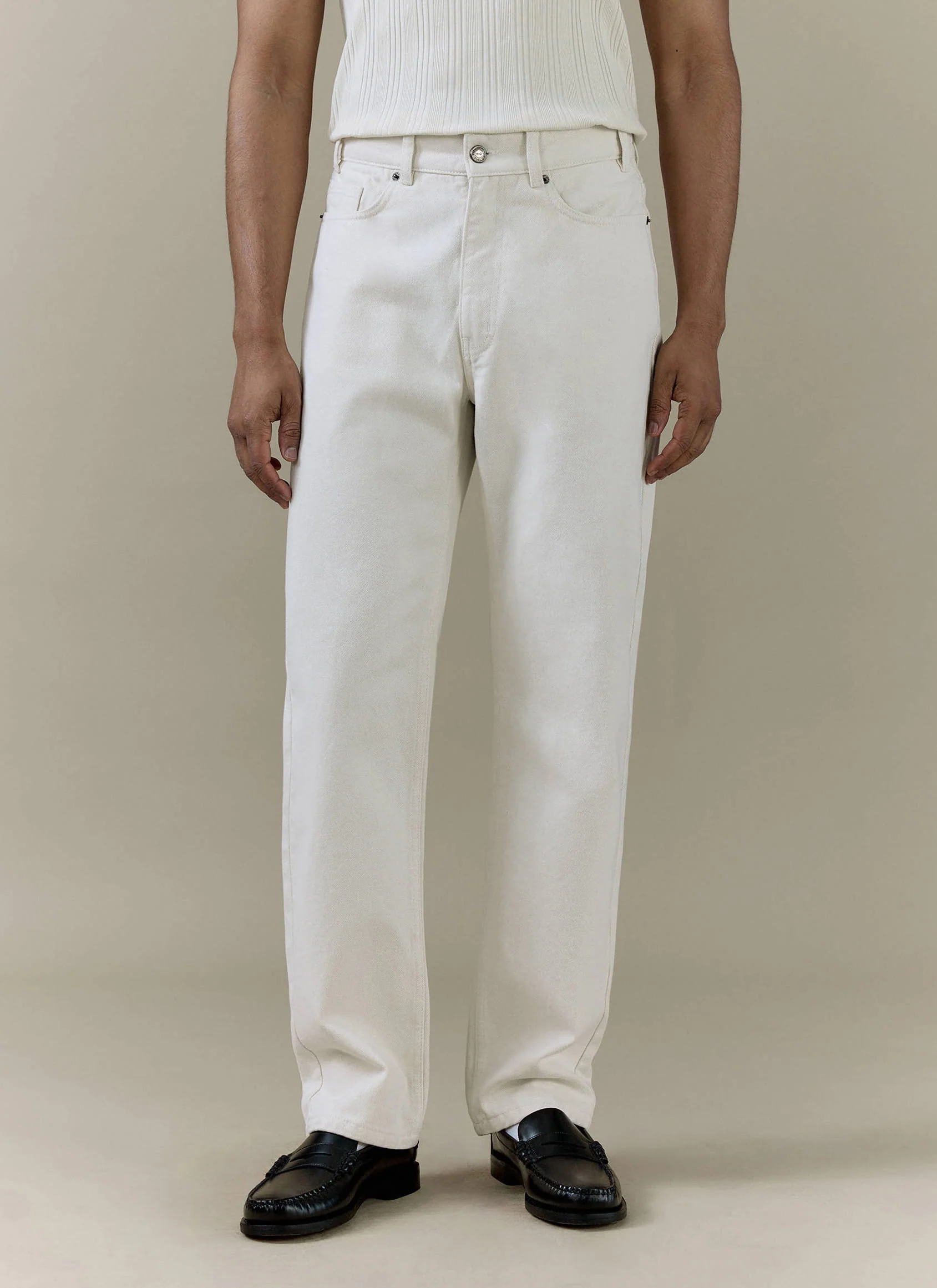 465-straight-leg-denim-jeans-cotton-cream-1.webp Straight Leg Denim Jeans | Cotton | Cream