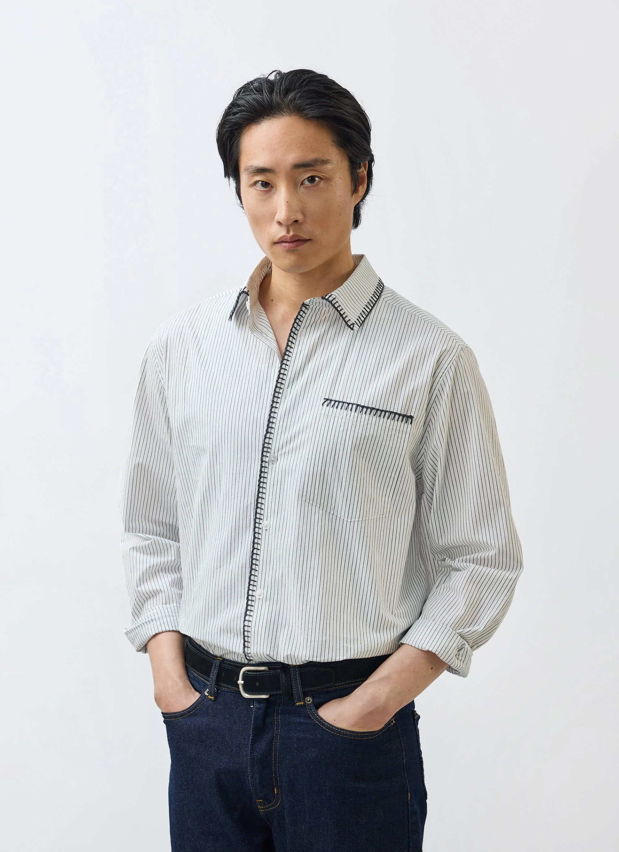 4651-index-stripe-pearce-shirt-cotton-cream-3.webp Index Stripe Pearce Shirt | Cotton | Cream