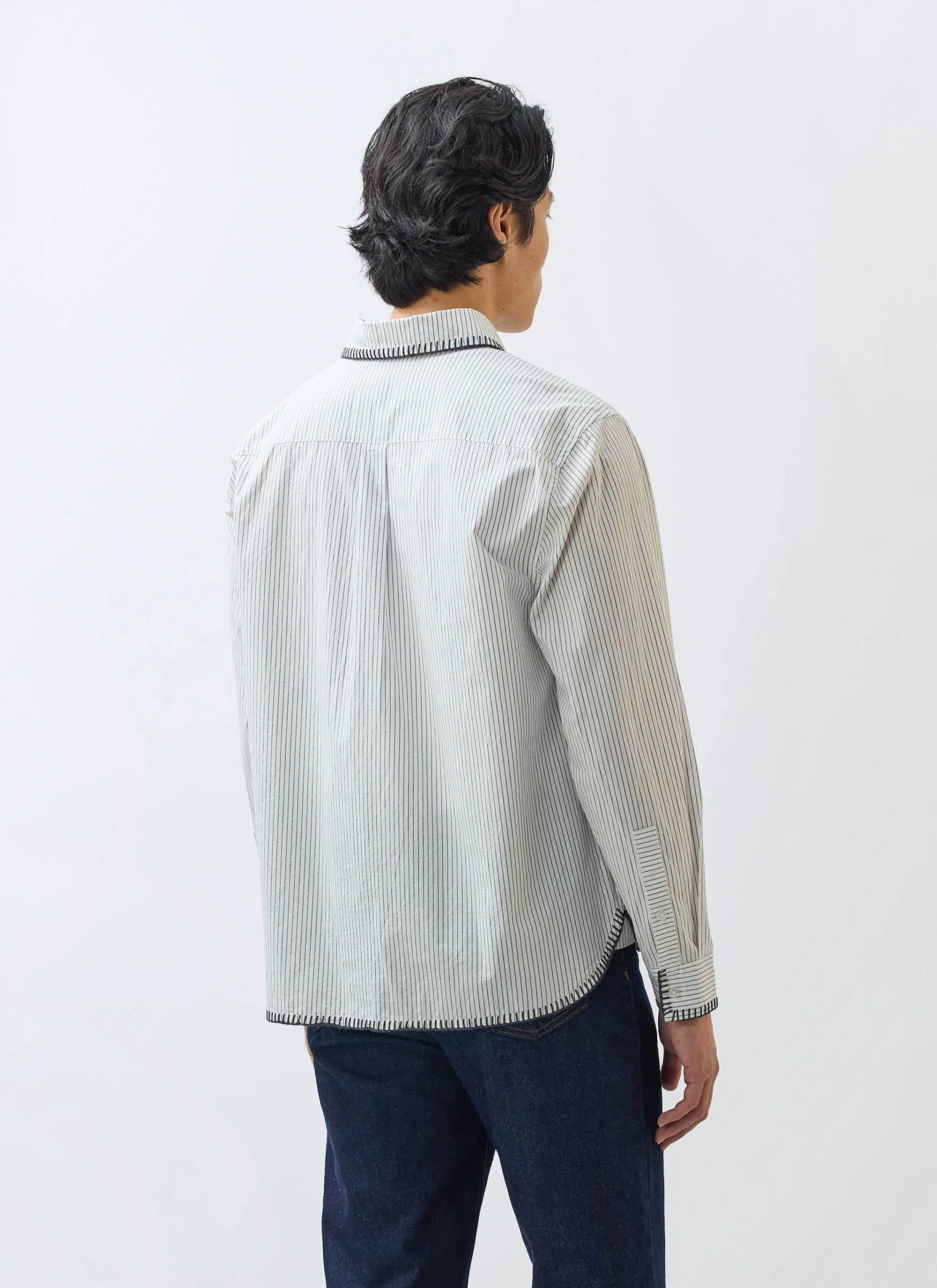 4651-index-stripe-pearce-shirt-cotton-cream-6.webp Index Stripe Pearce Shirt | Cotton | Cream