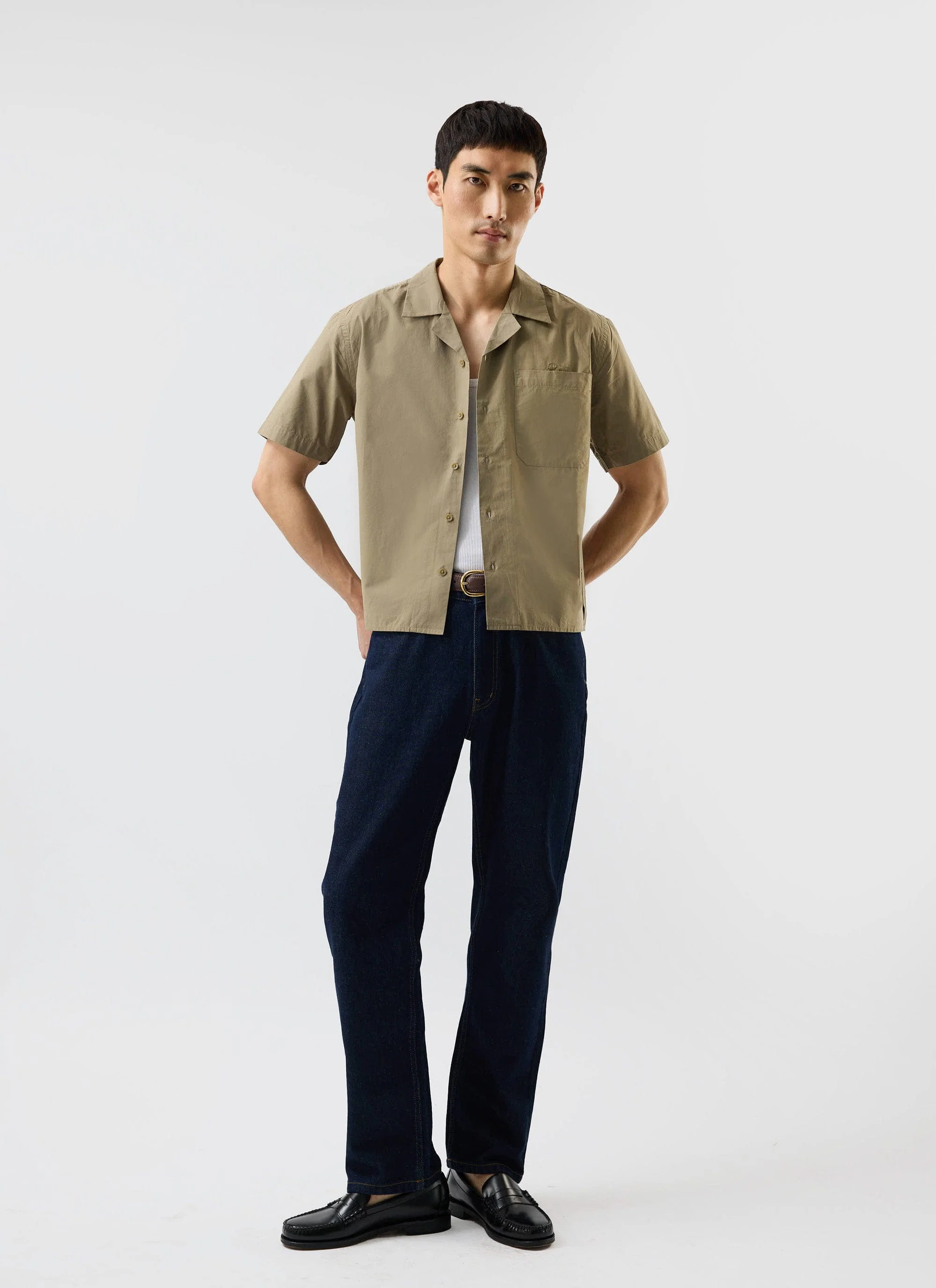 4658-boxy-cropped-cuban-collar-shirt-olive-3.webp Boxy Cropped Cuban Collar Shirt | Olive