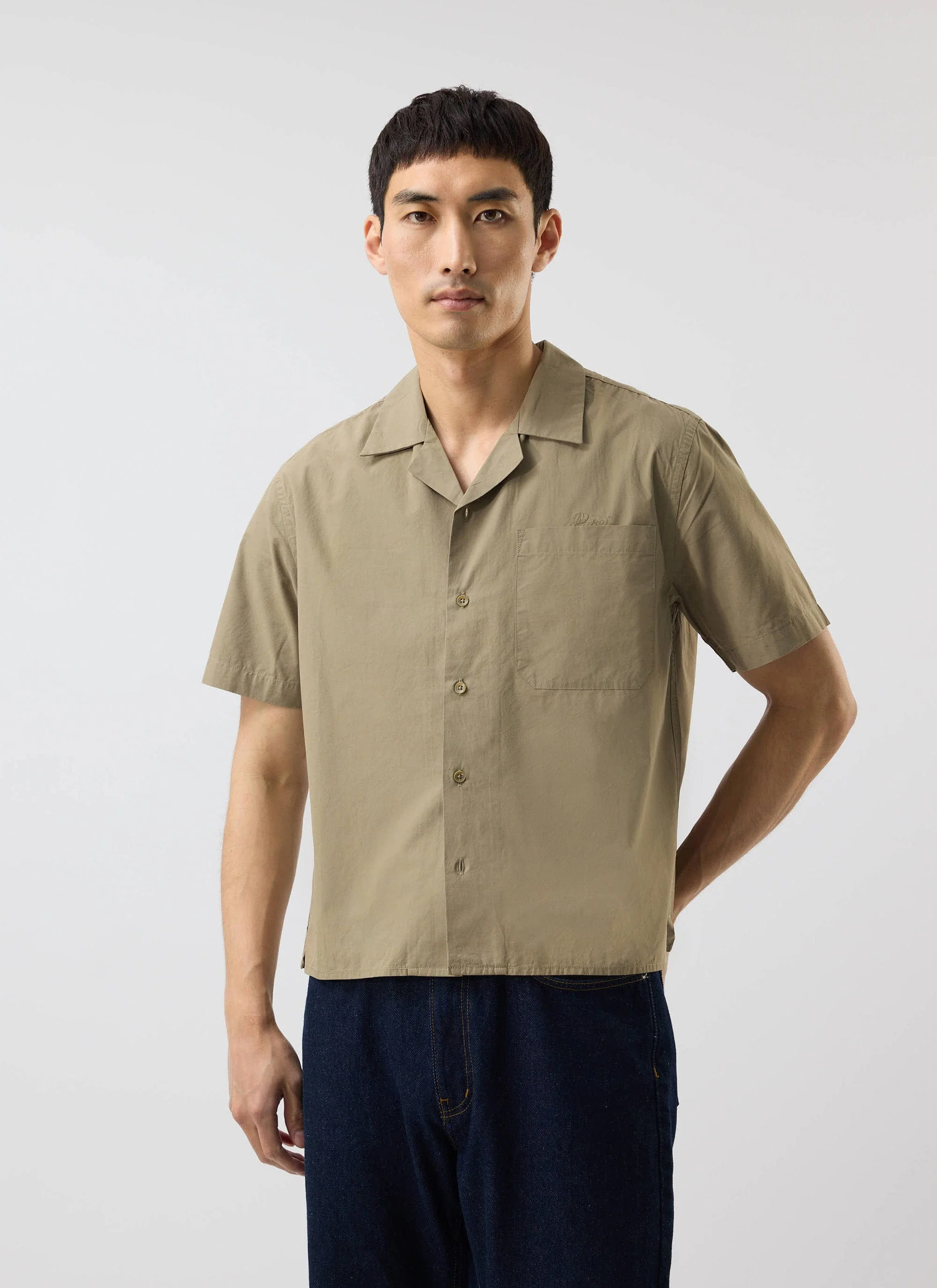 4658-boxy-cropped-cuban-collar-shirt-olive-4.webp Boxy Cropped Cuban Collar Shirt | Olive