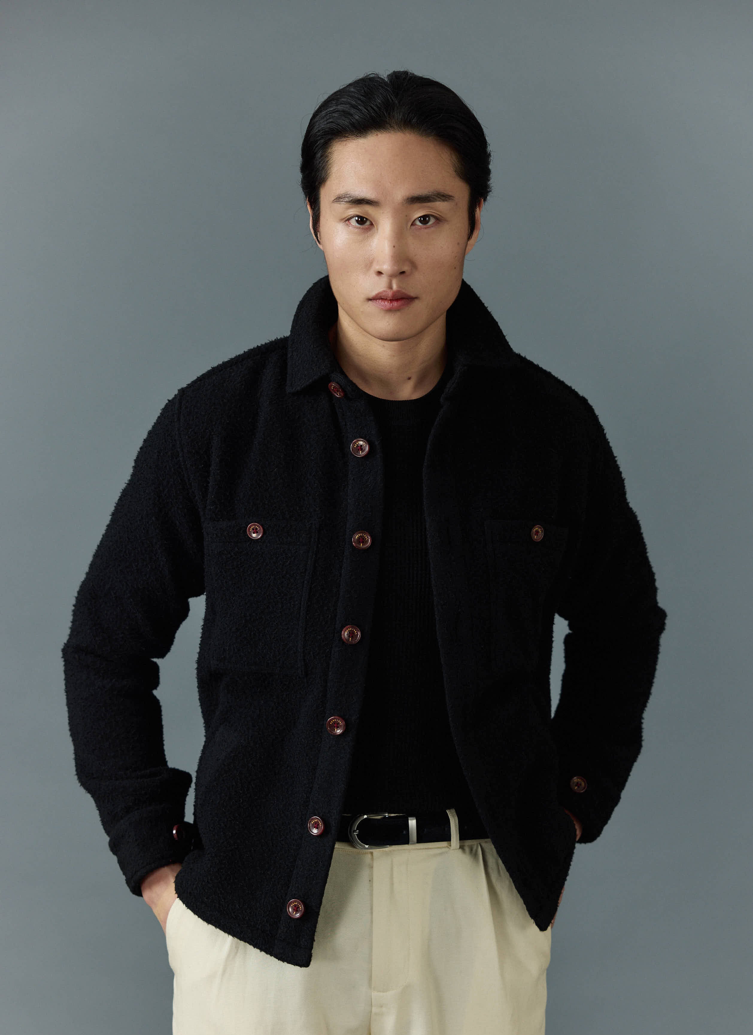 4679-blanket-overshirt-casentino-wool-black-1.jpg Blanket Overshirt | Casentino Wool | Black