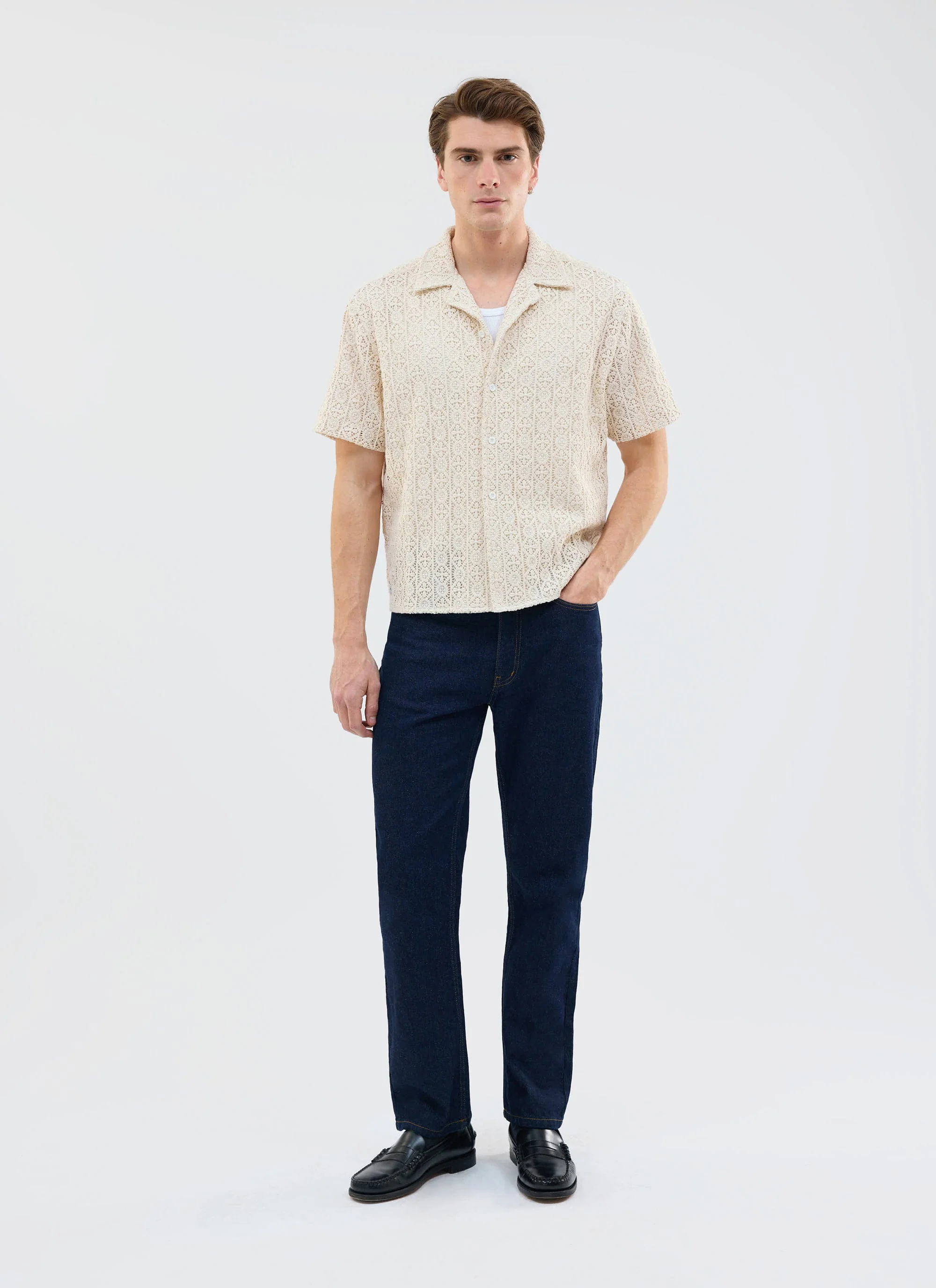4702-elio-crochet-cuban-shirt-cream-7.webp Elio Crochet Cuban Shirt | Cream