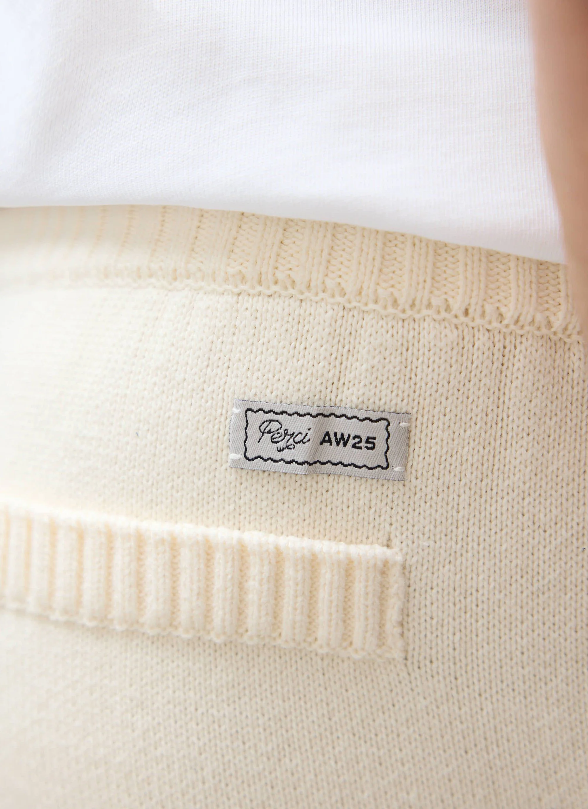 Chronicle Knitted Straight Leg Trackpants | Cotton | Cream