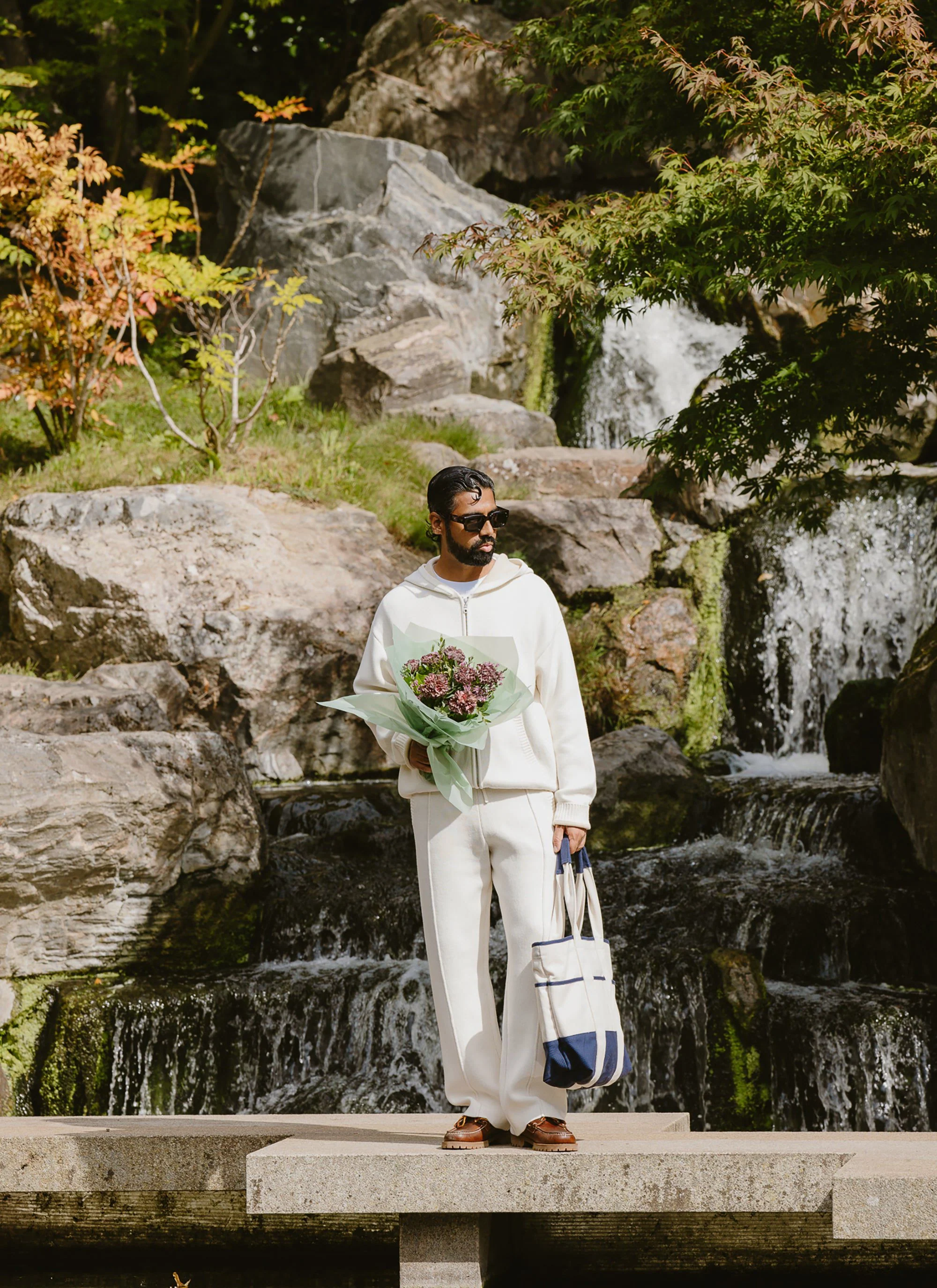 Chronicle Knitted Straight Leg Trackpants | Cotton | Cream