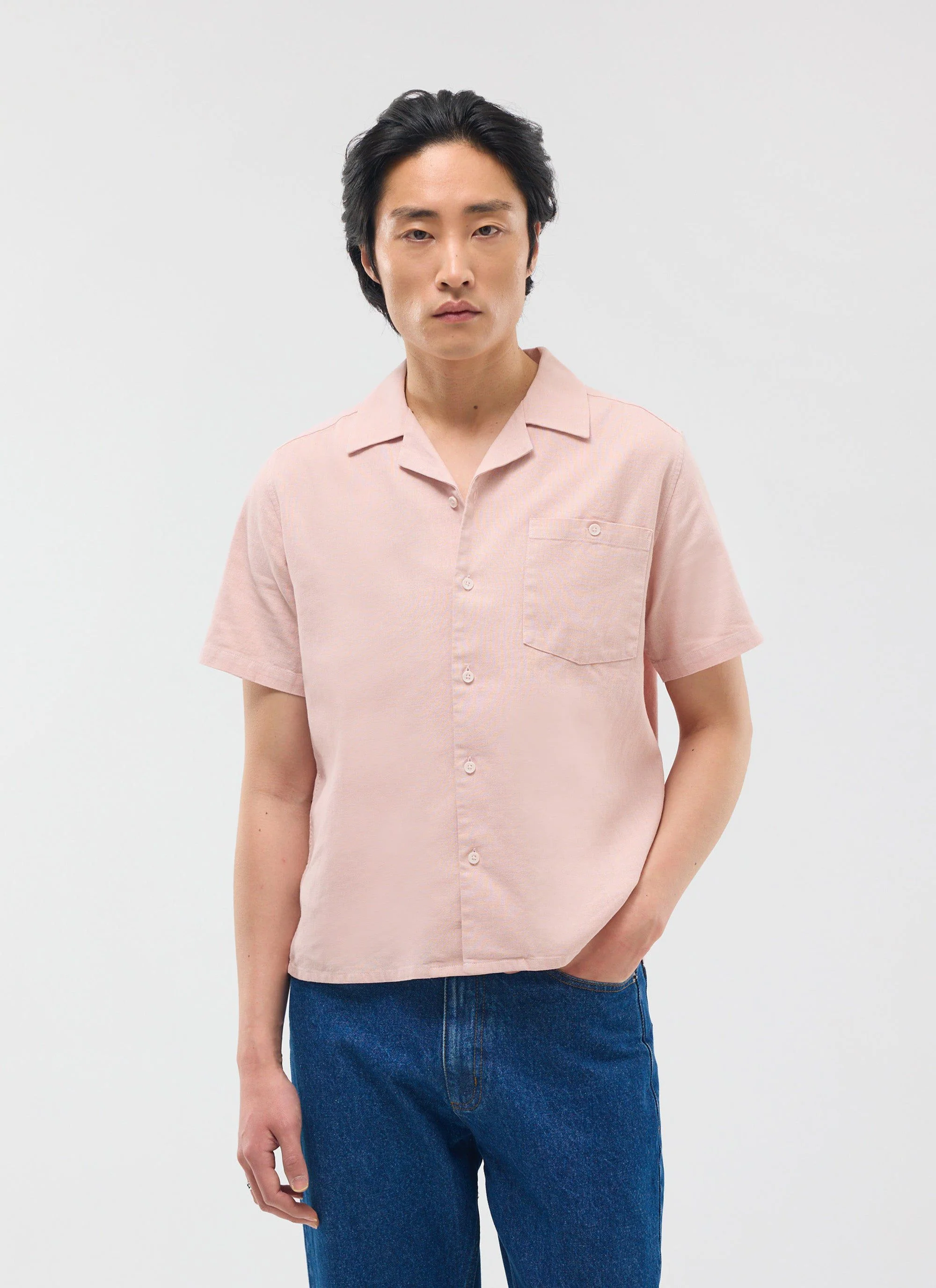4716-short-sleeve-cuban-shirt-linen-light-pink-2.webp Short Sleeve Cuban Shirt | Linen | Light Pink