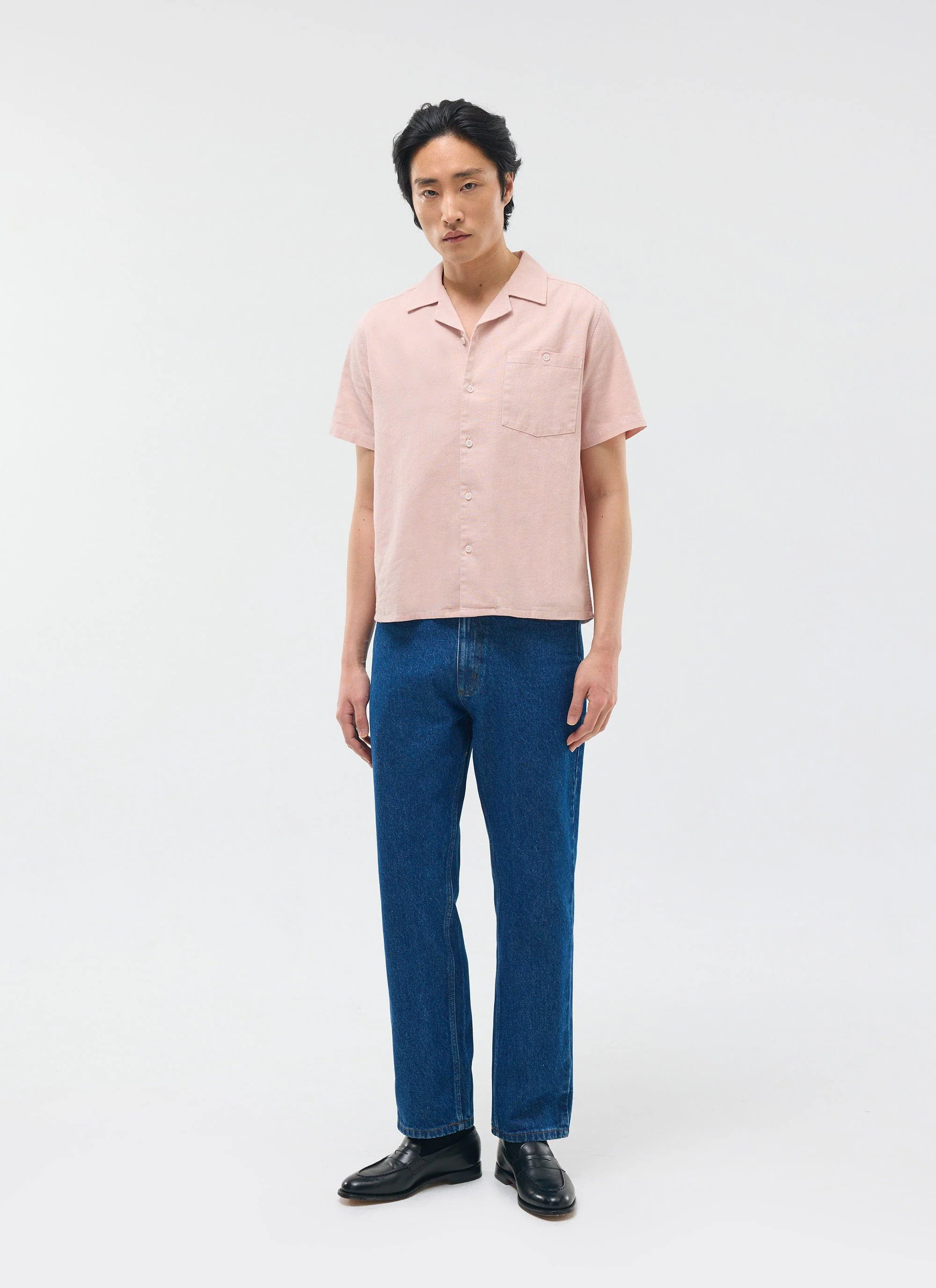 4716-short-sleeve-cuban-shirt-linen-light-pink-3.webp Short Sleeve Cuban Shirt | Linen | Light Pink