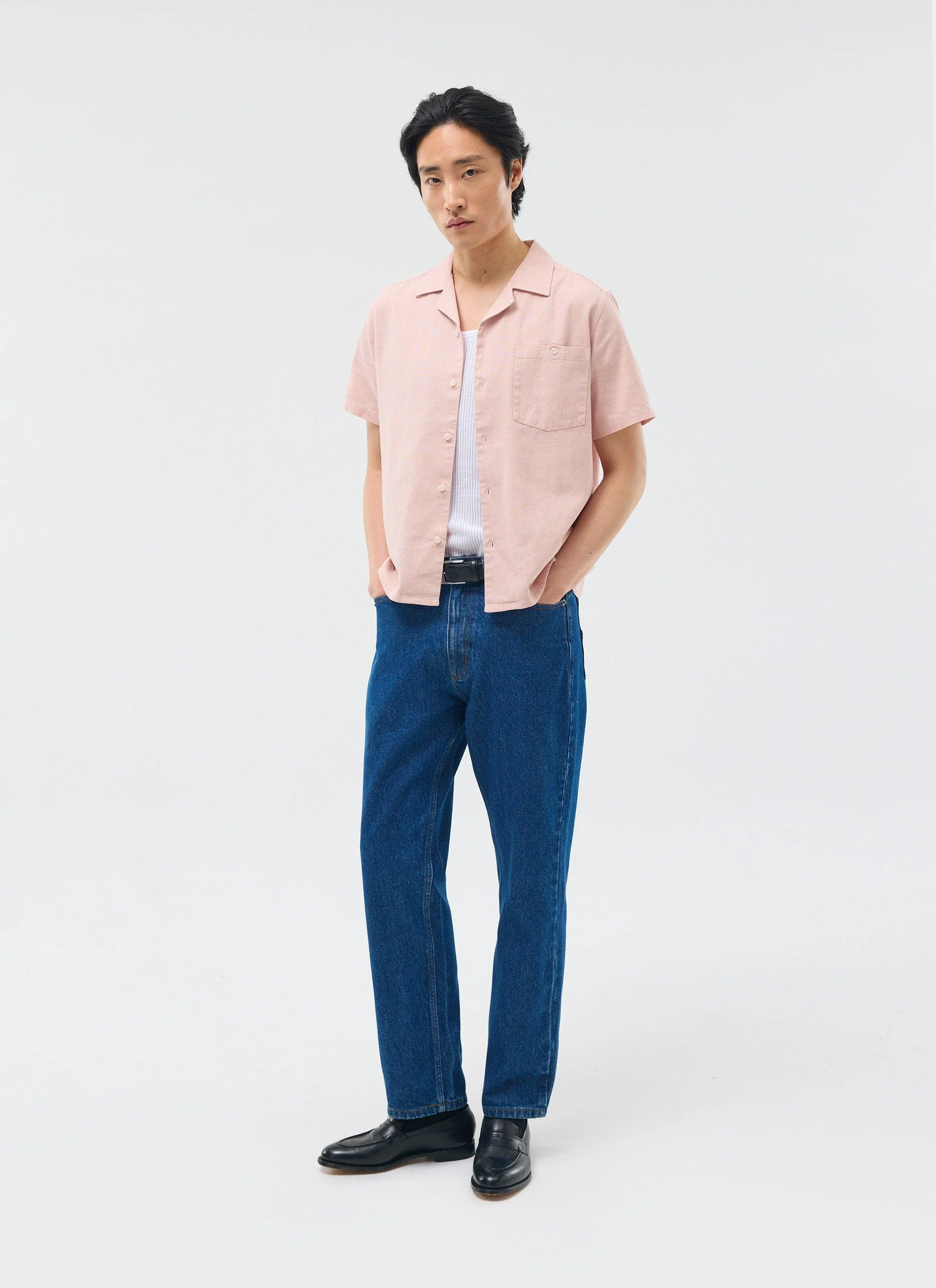 4716-short-sleeve-cuban-shirt-linen-light-pink-6.webp Short Sleeve Cuban Shirt | Linen | Light Pink