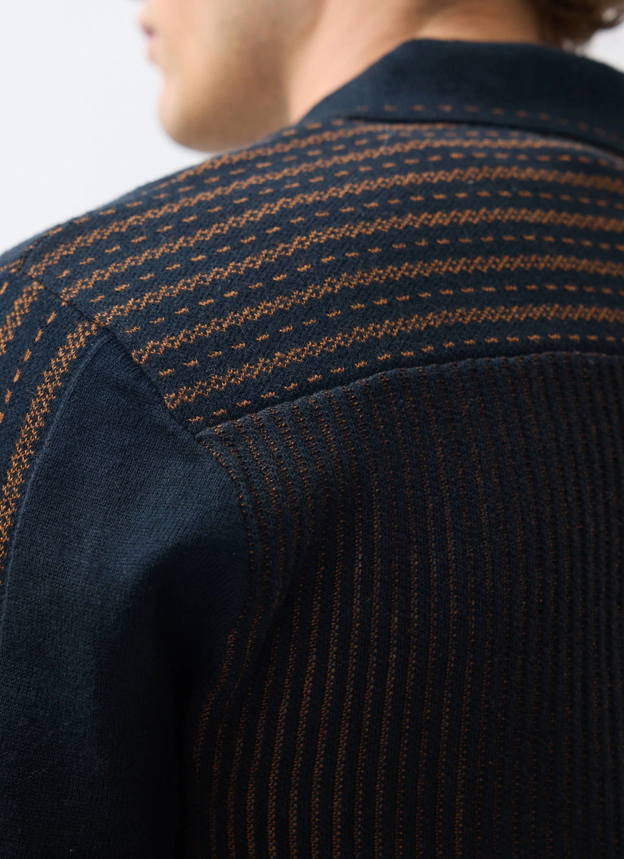 4730-appendix-long-sleeve-knitted-shirt-cotton-black-with-brown-5.webp Appendix Long Sleeve Knitted Shirt | Cotton | Black with Brown