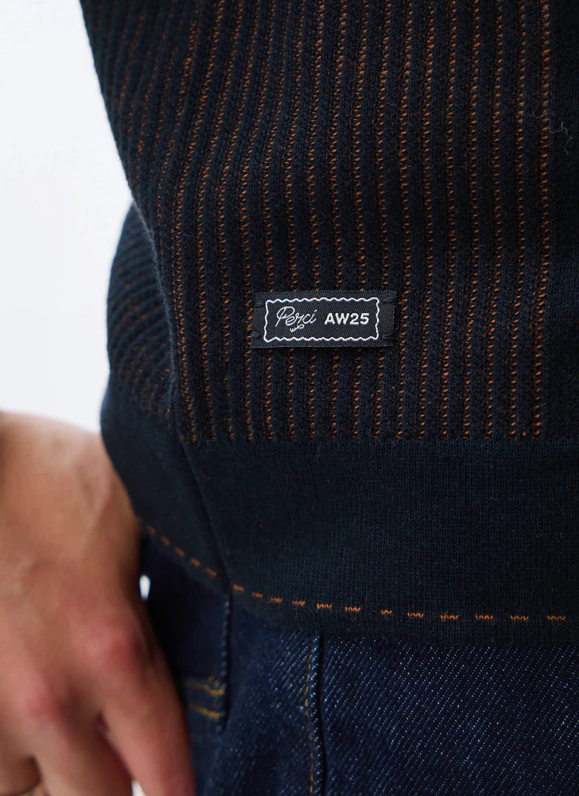 4730-appendix-long-sleeve-knitted-shirt-cotton-black-with-brown-8.webp Appendix Long Sleeve Knitted Shirt | Cotton | Black with Brown