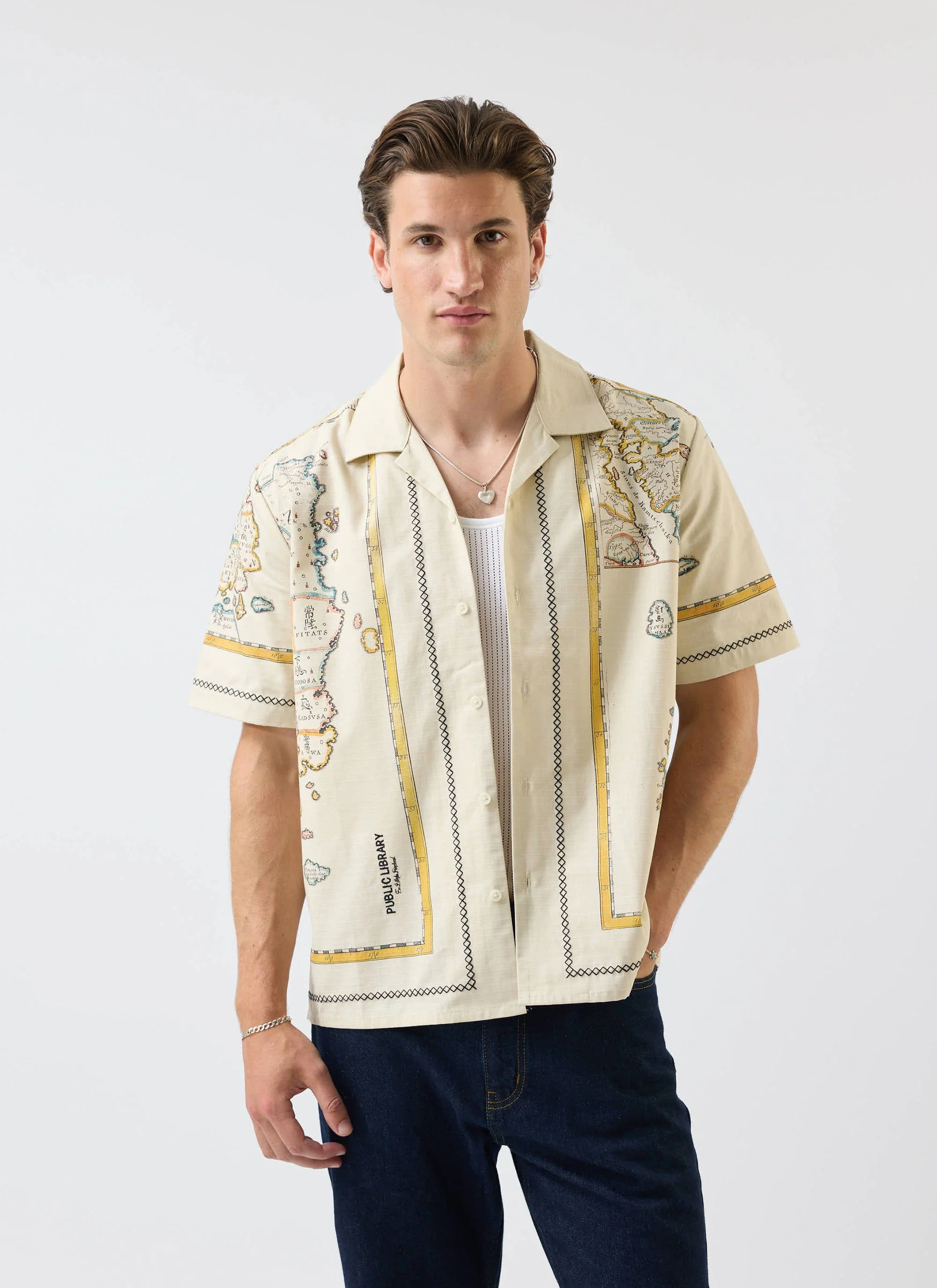 4737-ex-libris-cuban-shirt-cotton-ripstop-cream-1.webp Ex Libris Cuban Shirt | Cotton Ripstop | Cream