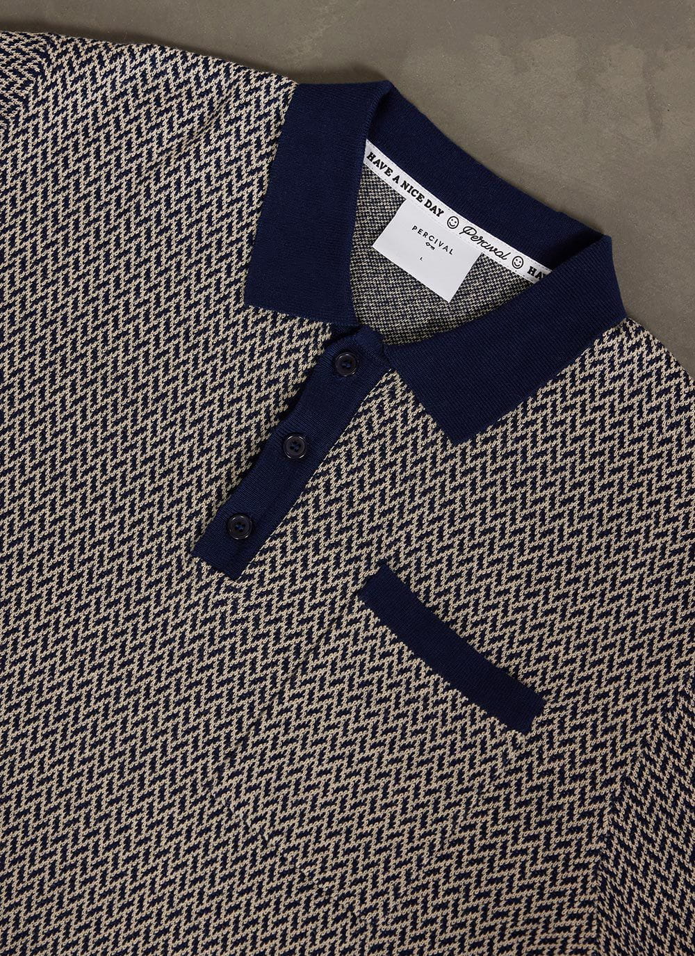 Casa Martini Knitted Polo | Cotton | Navy
