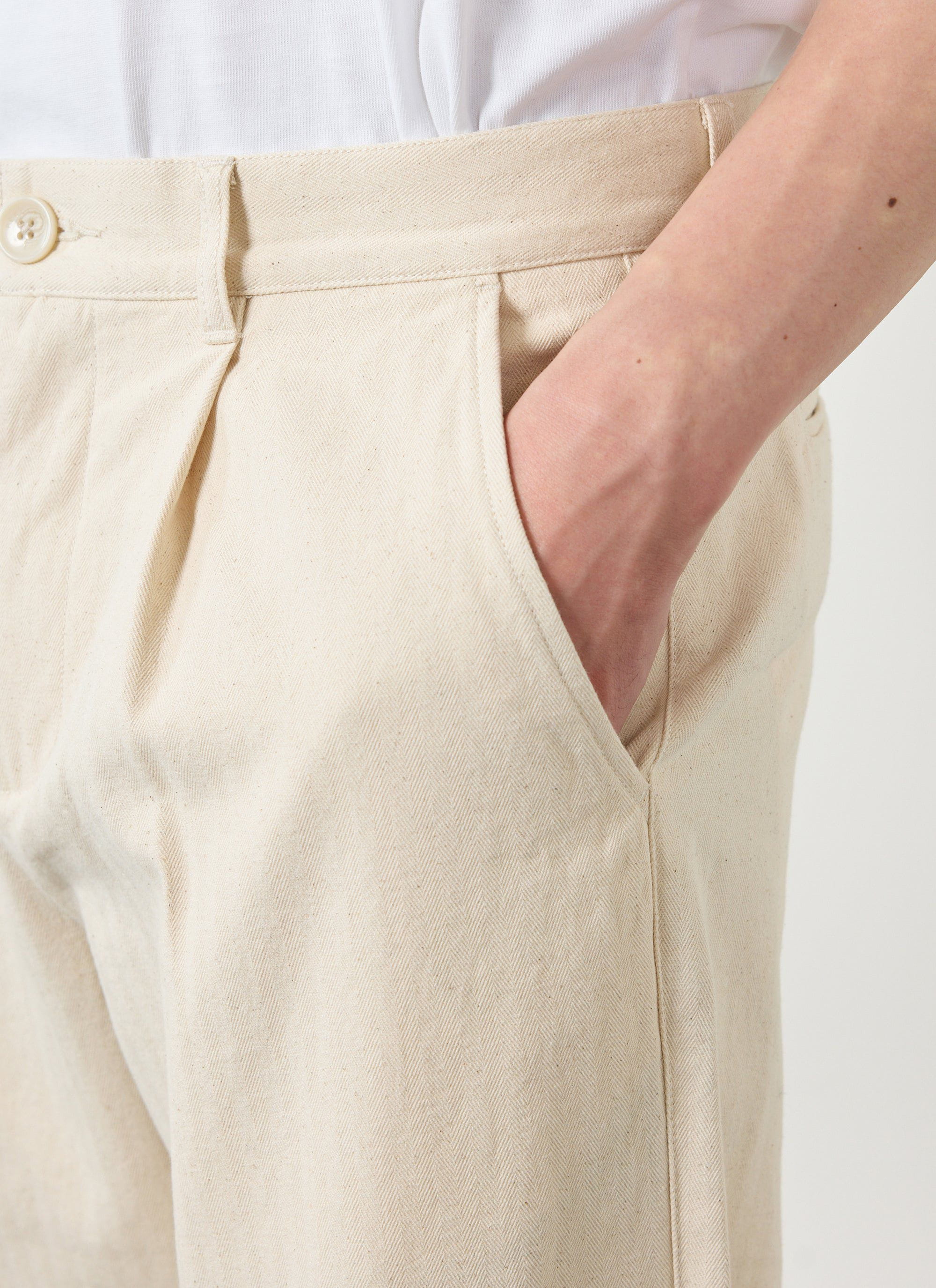 4792-program-pleated-trousers-cotton-cream-4.jpg Program Pleated Trousers | Cotton | Cream