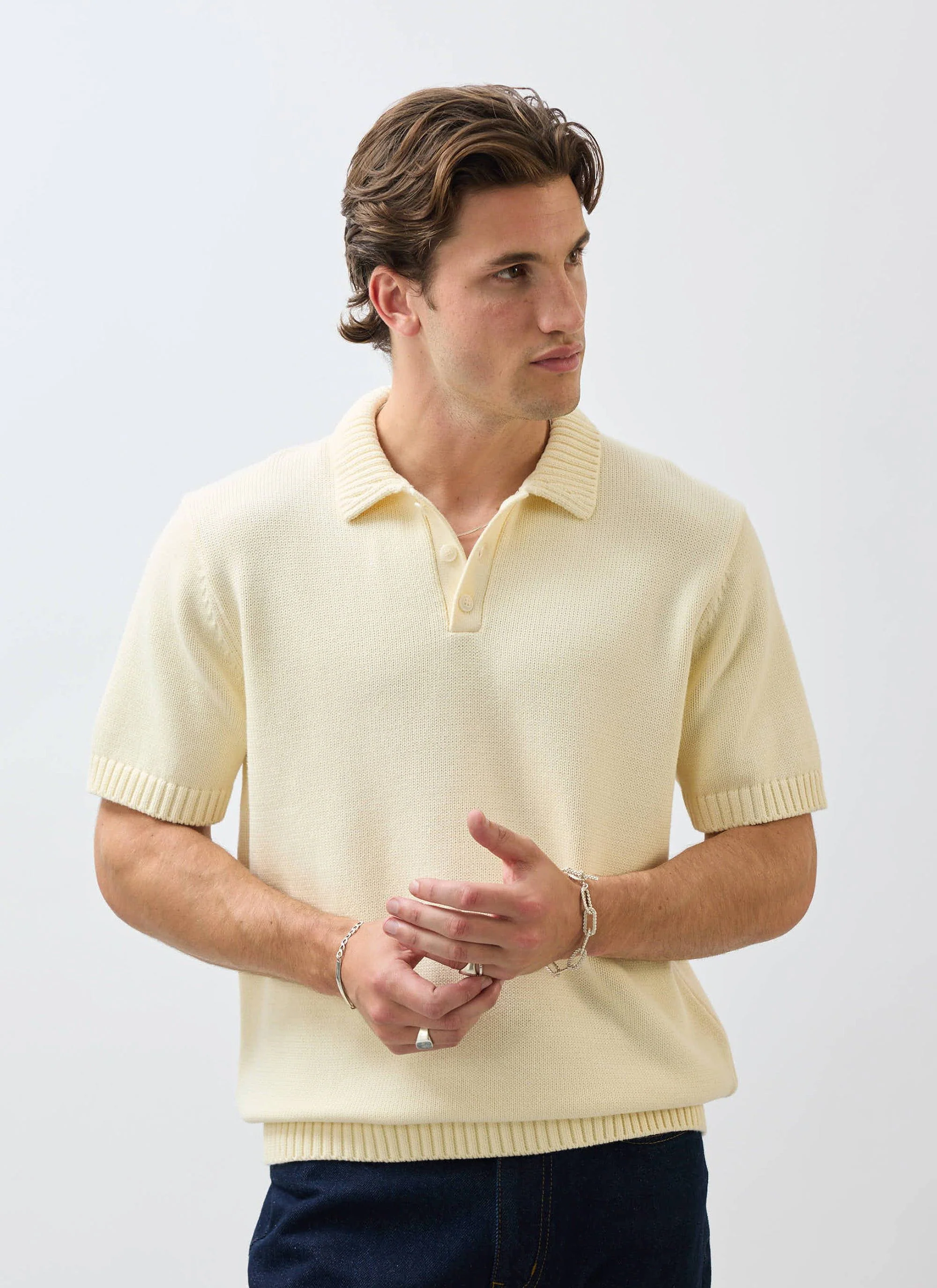 4806-verso-short-sleeve-knitted-shirt-cotton-cream-2.webp Verso Short Sleeve Knitted Shirt | Cotton | Cream