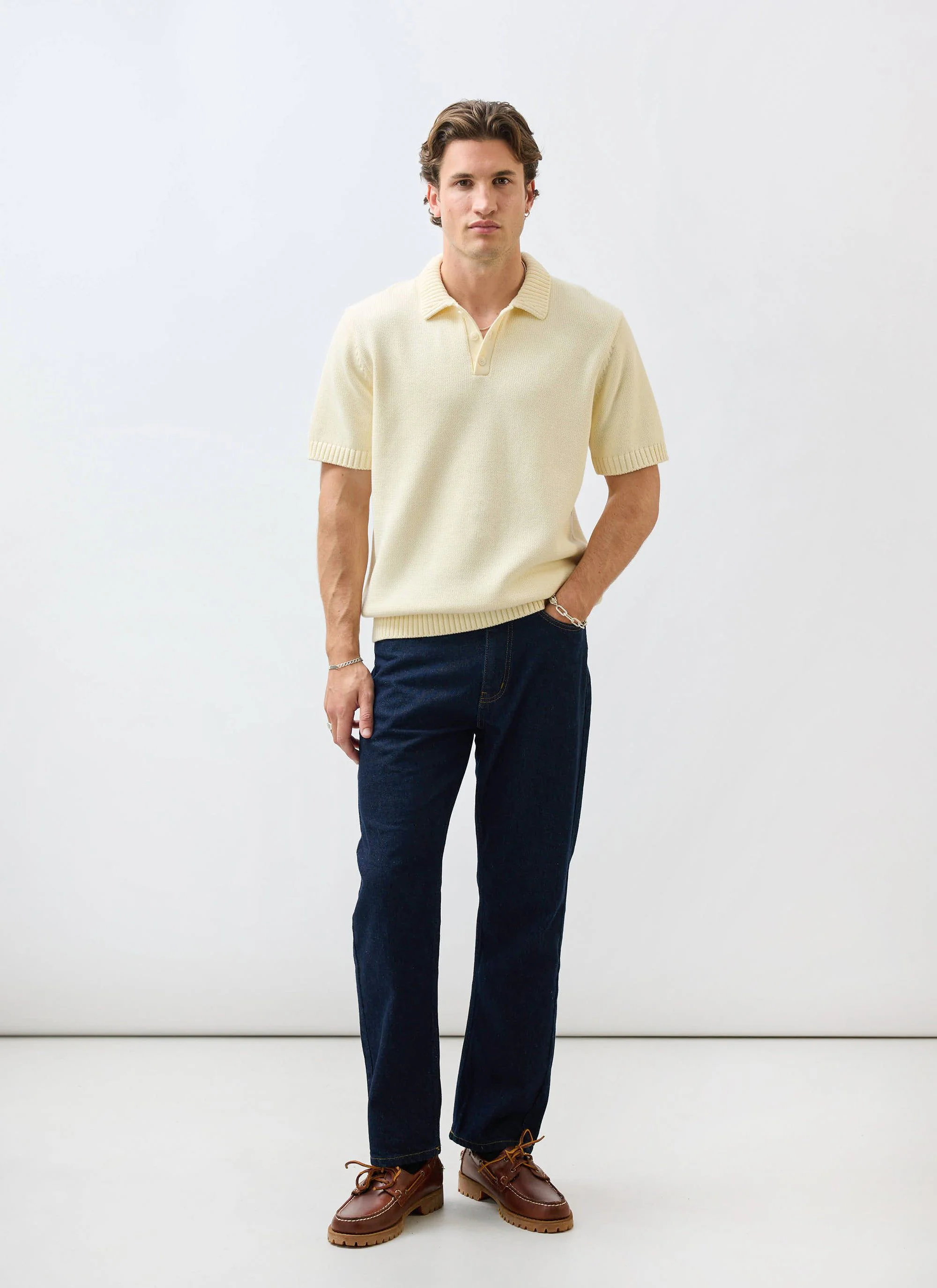 4806-verso-short-sleeve-knitted-shirt-cotton-cream-4.webp Verso Short Sleeve Knitted Shirt | Cotton | Cream