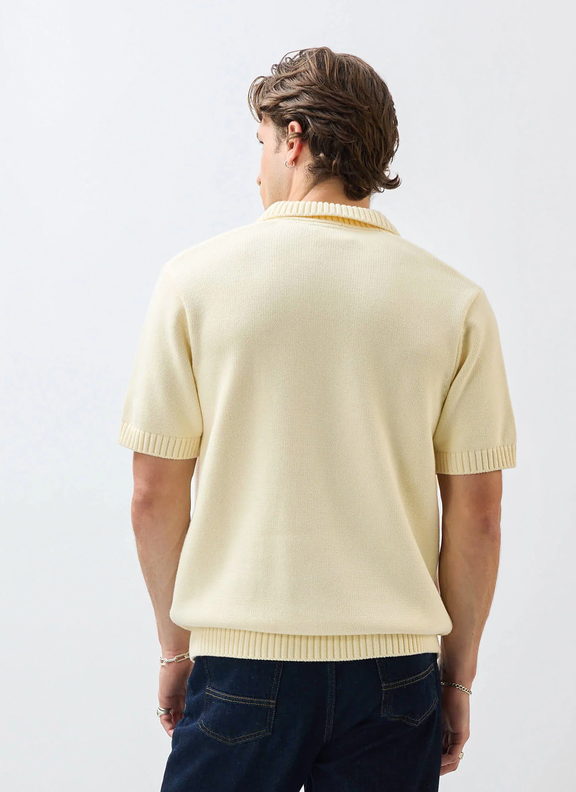 4806-verso-short-sleeve-knitted-shirt-cotton-cream-5.webp Verso Short Sleeve Knitted Shirt | Cotton | Cream