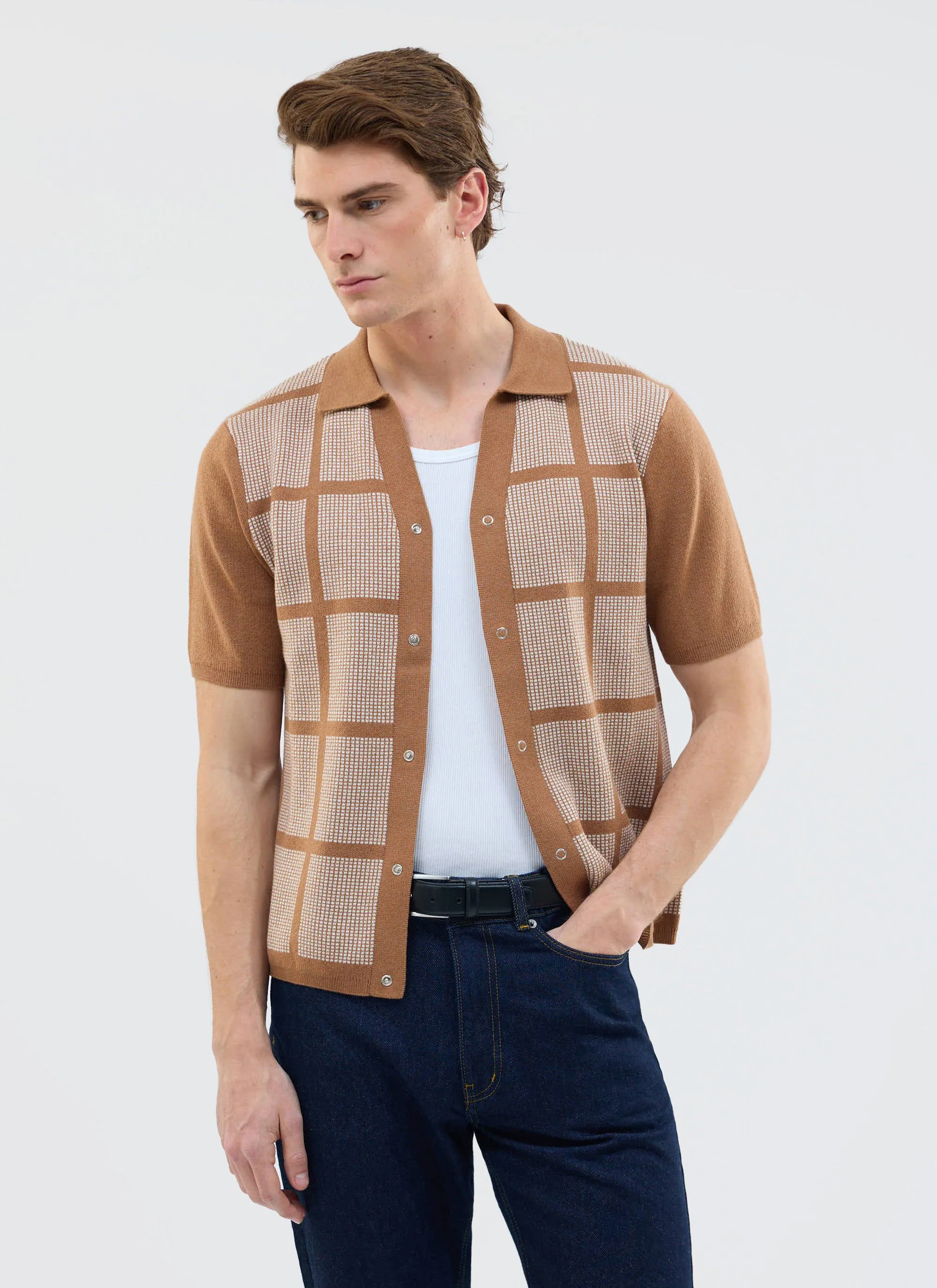 4841-costa-knitted-shirt-cotton-tobacco-1.webp Costa Knitted Shirt | Cotton | Tobacco