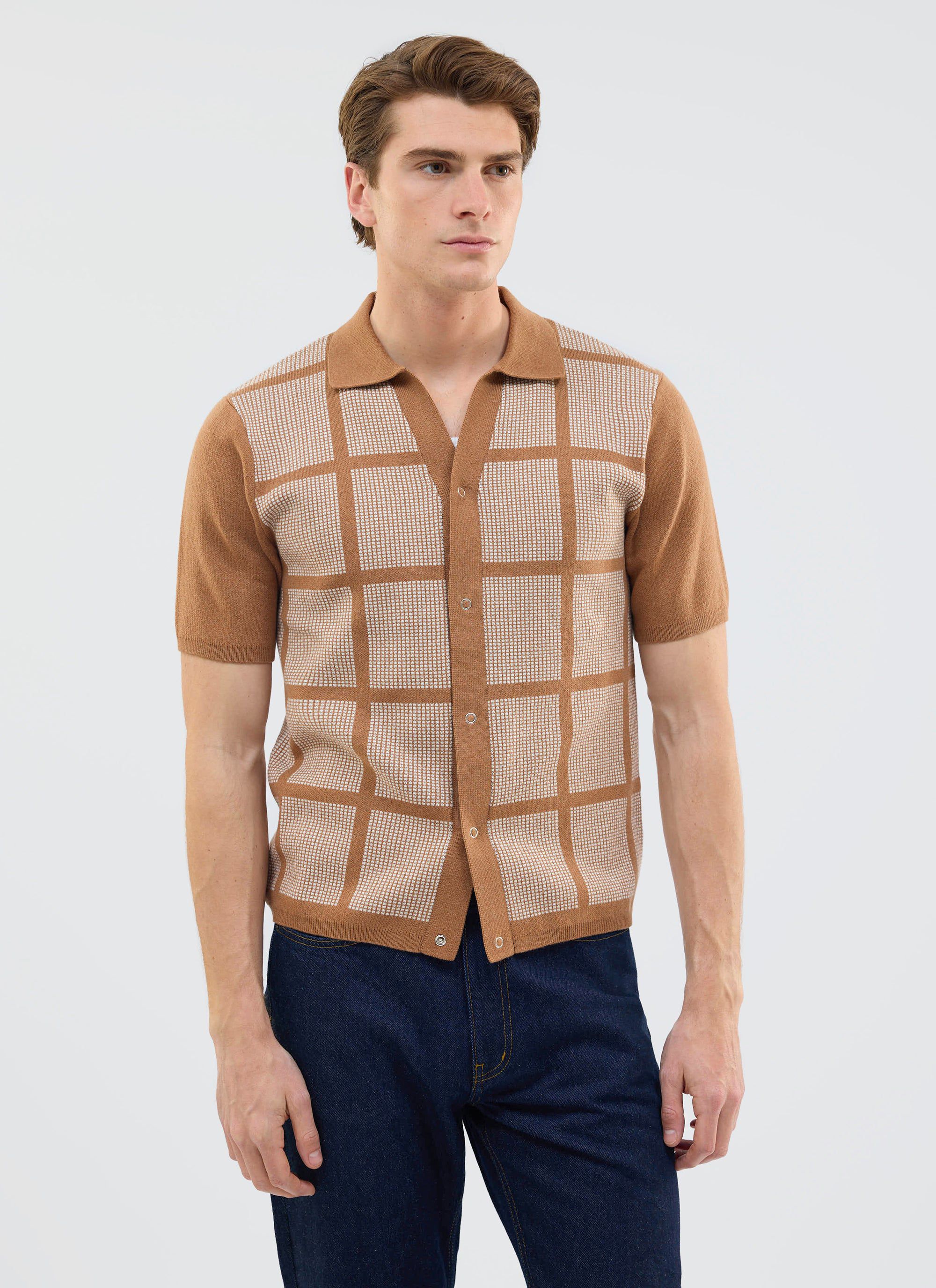 4841-costa-knitted-shirt-cotton-tobacco-4.jpg Costa Knitted Shirt | Cotton | Tobacco
