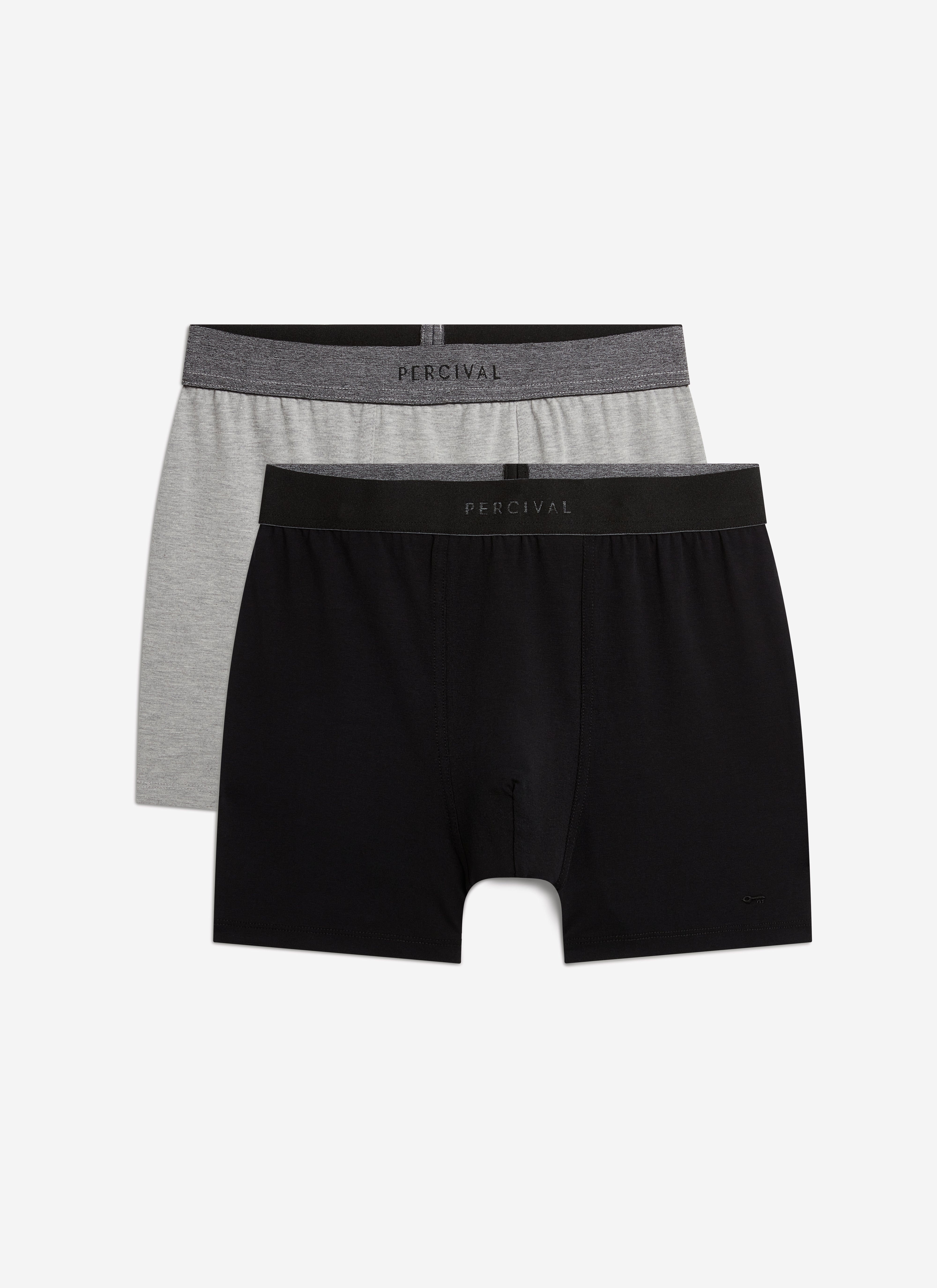 4876-2-pack-stretch-trunks-cotton-grey-black-1.jpg 2 Pack Stretch Trunks | Cotton | Grey/Black