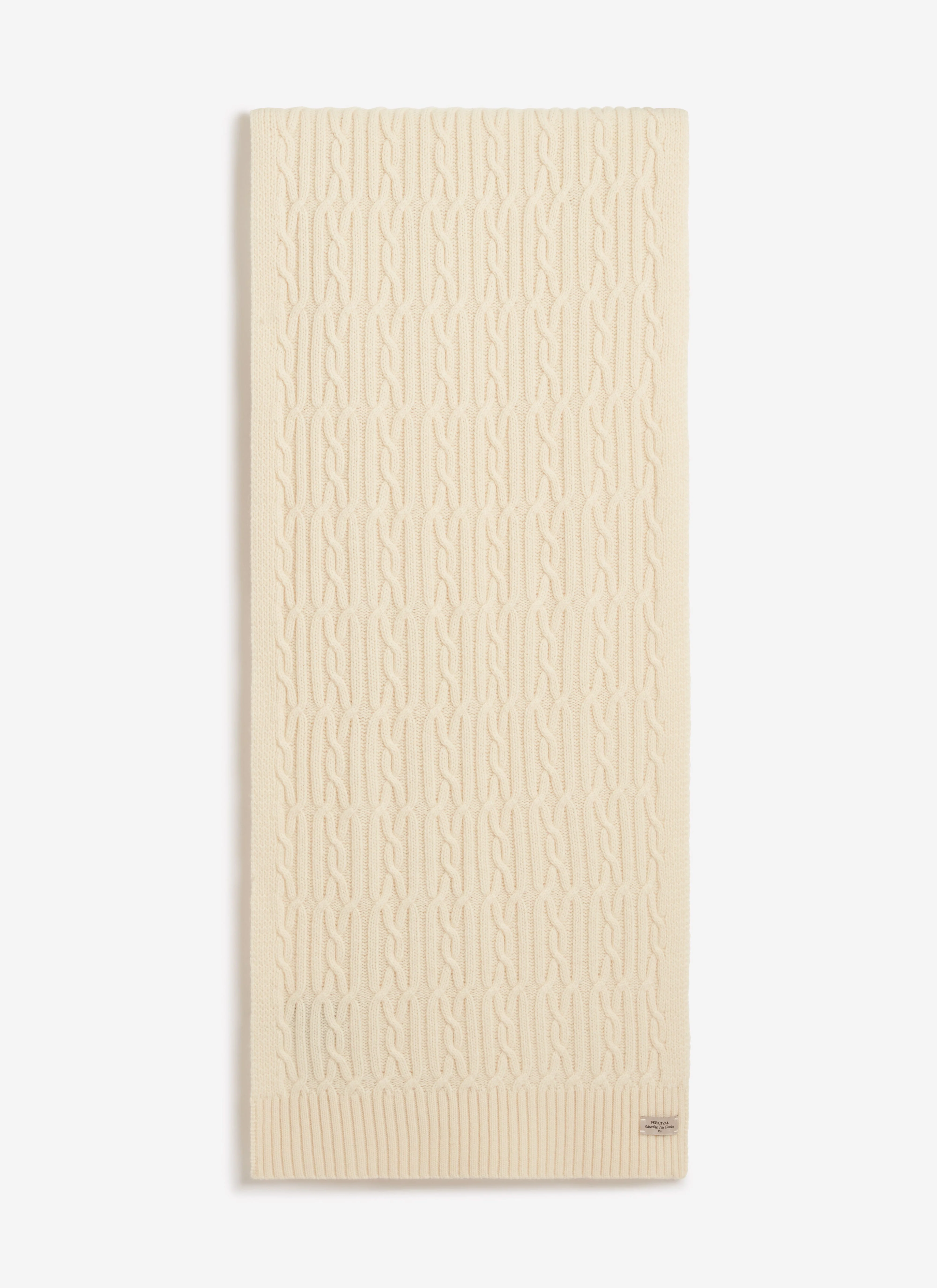 Melville Cable Knited Scarf | Wool | Cream