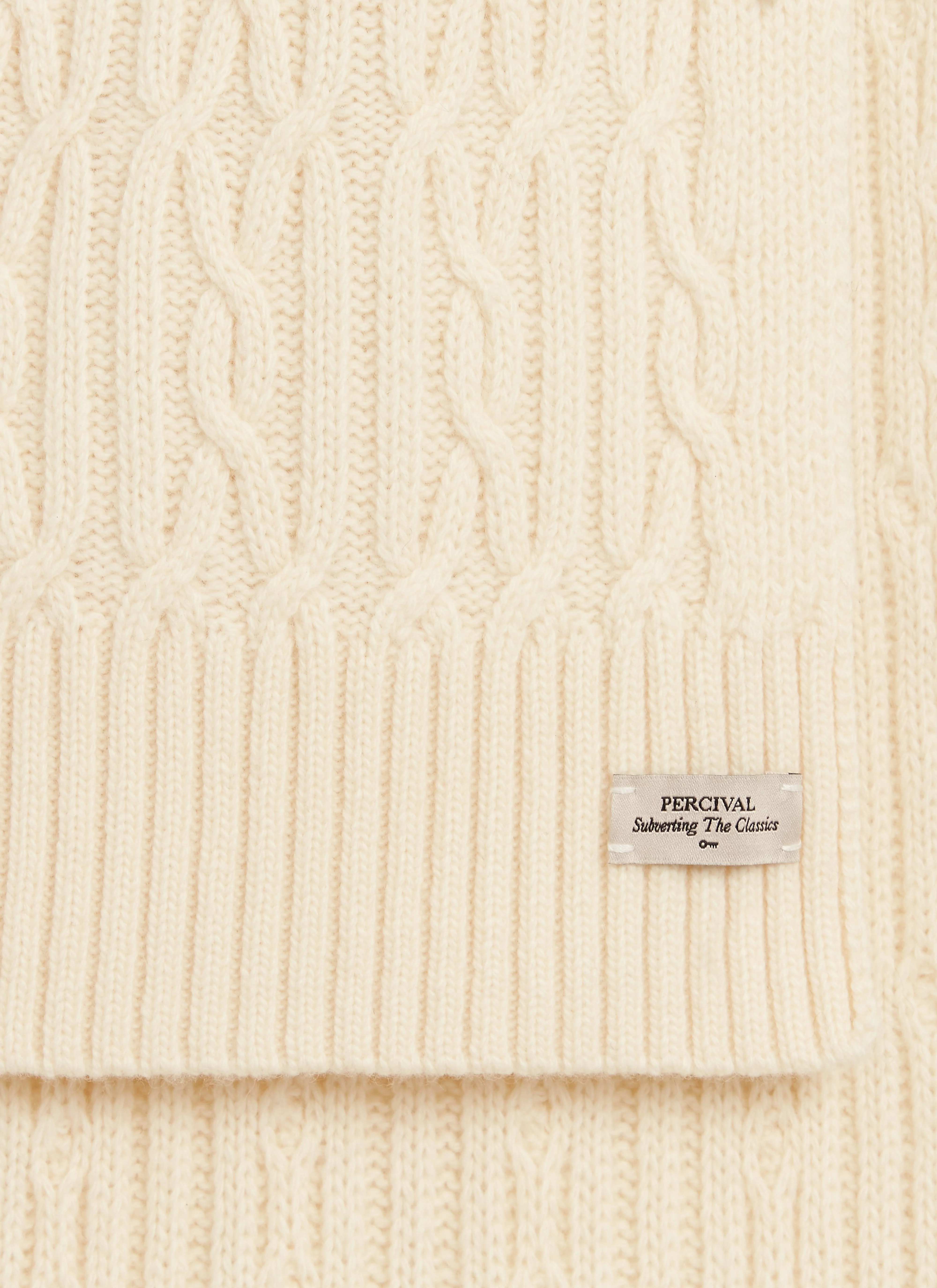 Melville Cable Knited Scarf | Wool | Cream