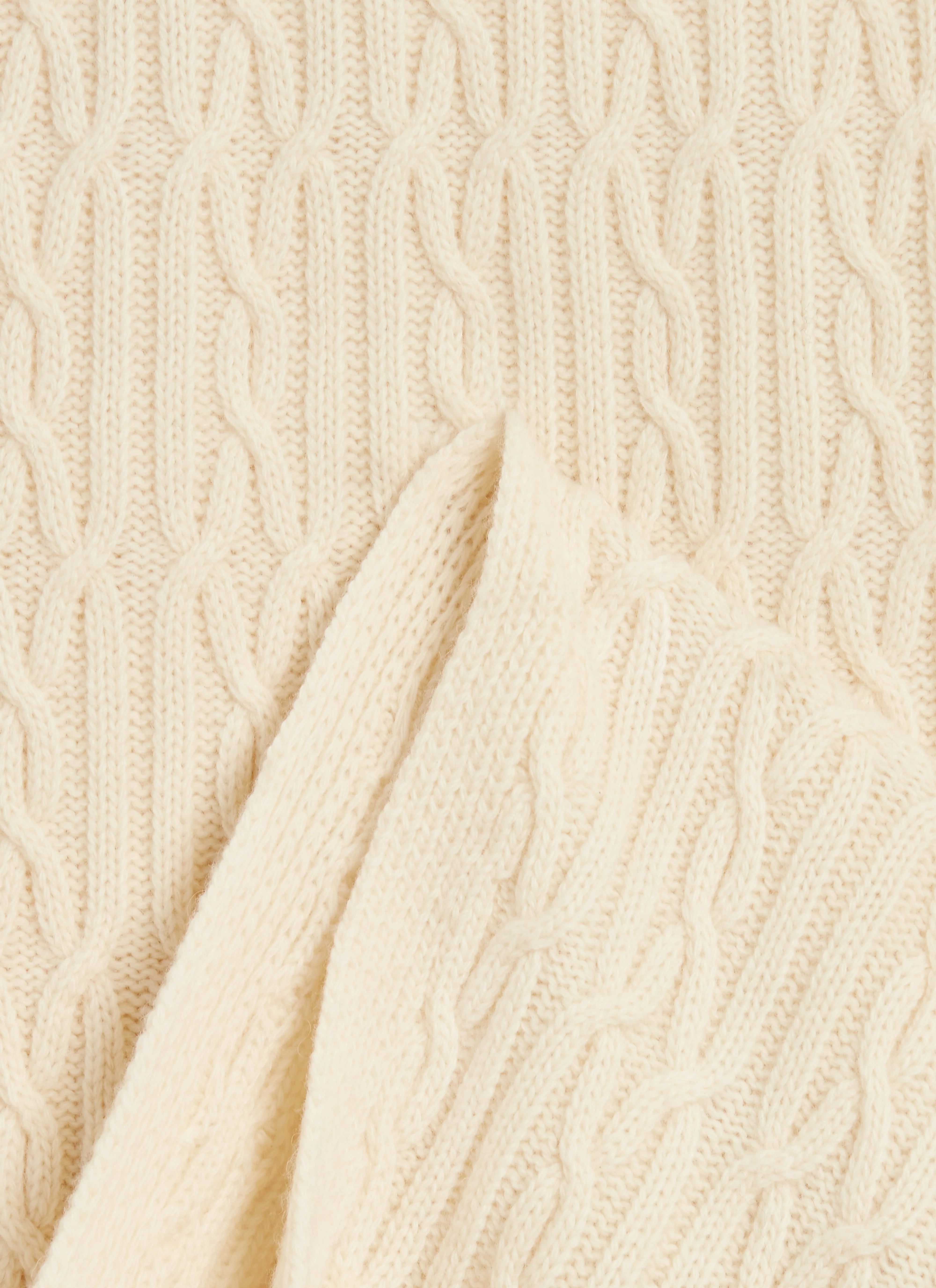 Melville Cable Knited Scarf | Wool | Cream