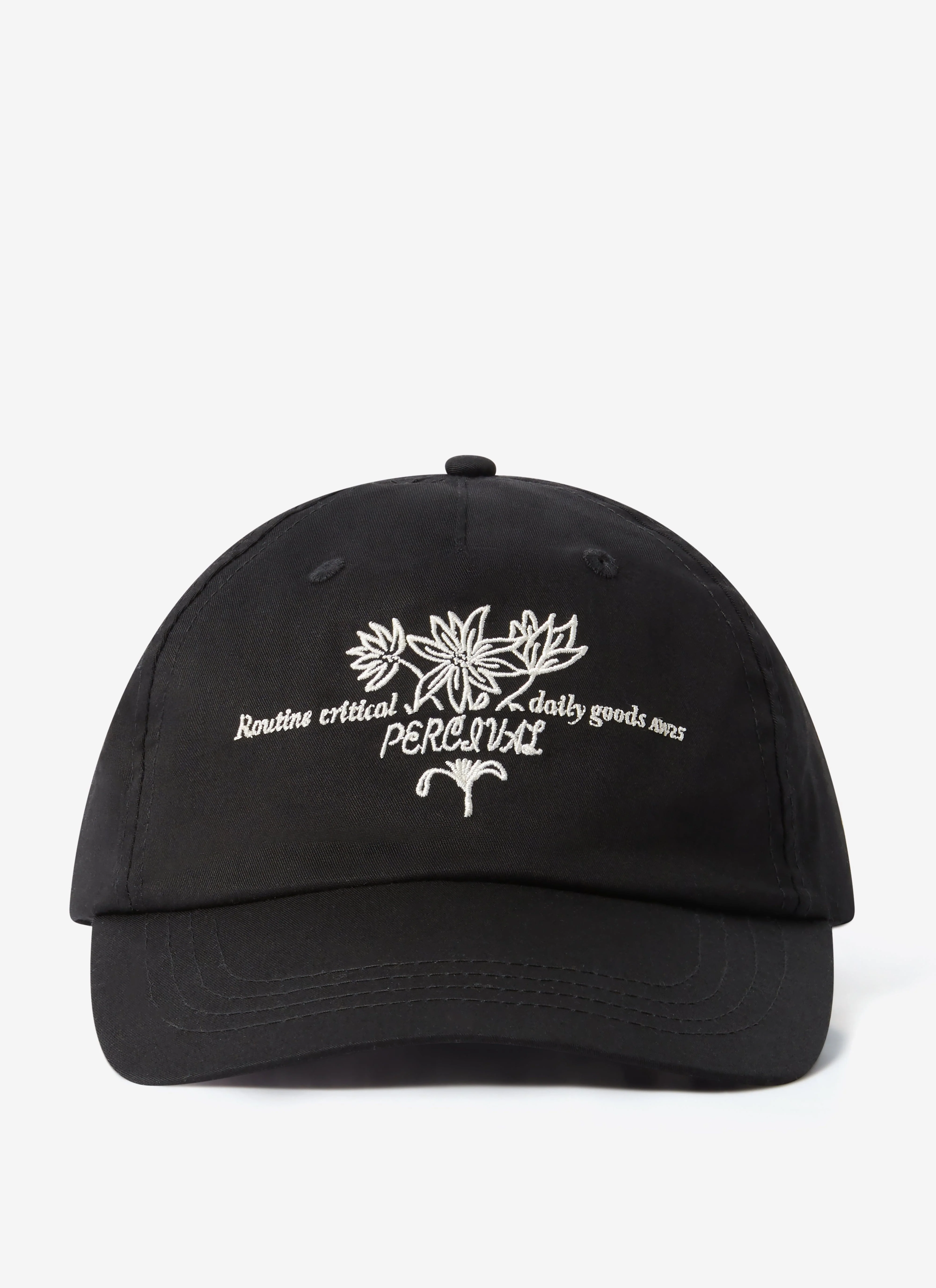 4891-floral-embroidered-trucker-cap-cotton-black-2.webp Floral Embroidered Trucker Cap | Cotton | Black