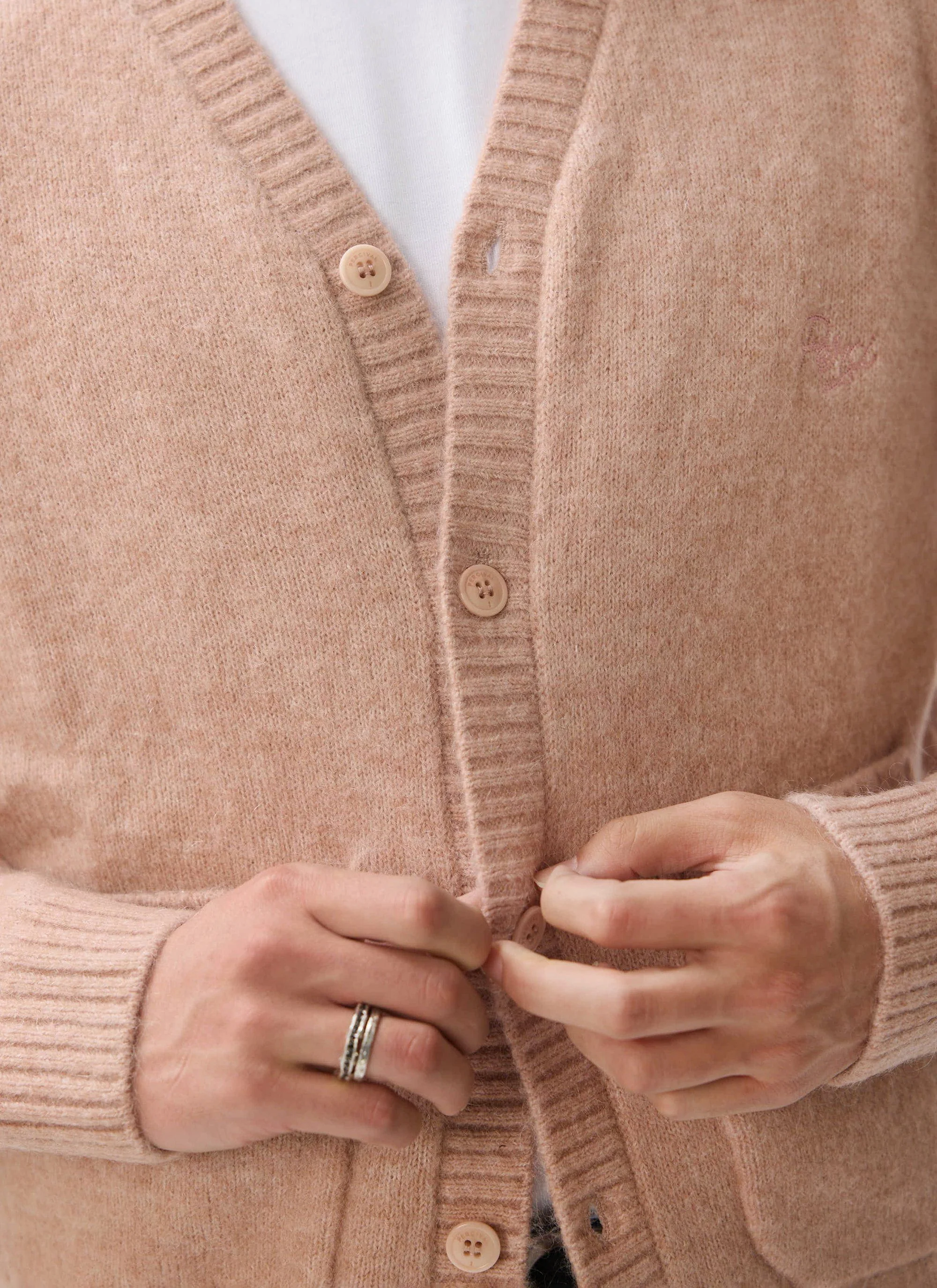White Glove Cardigan | Mohair | Pink