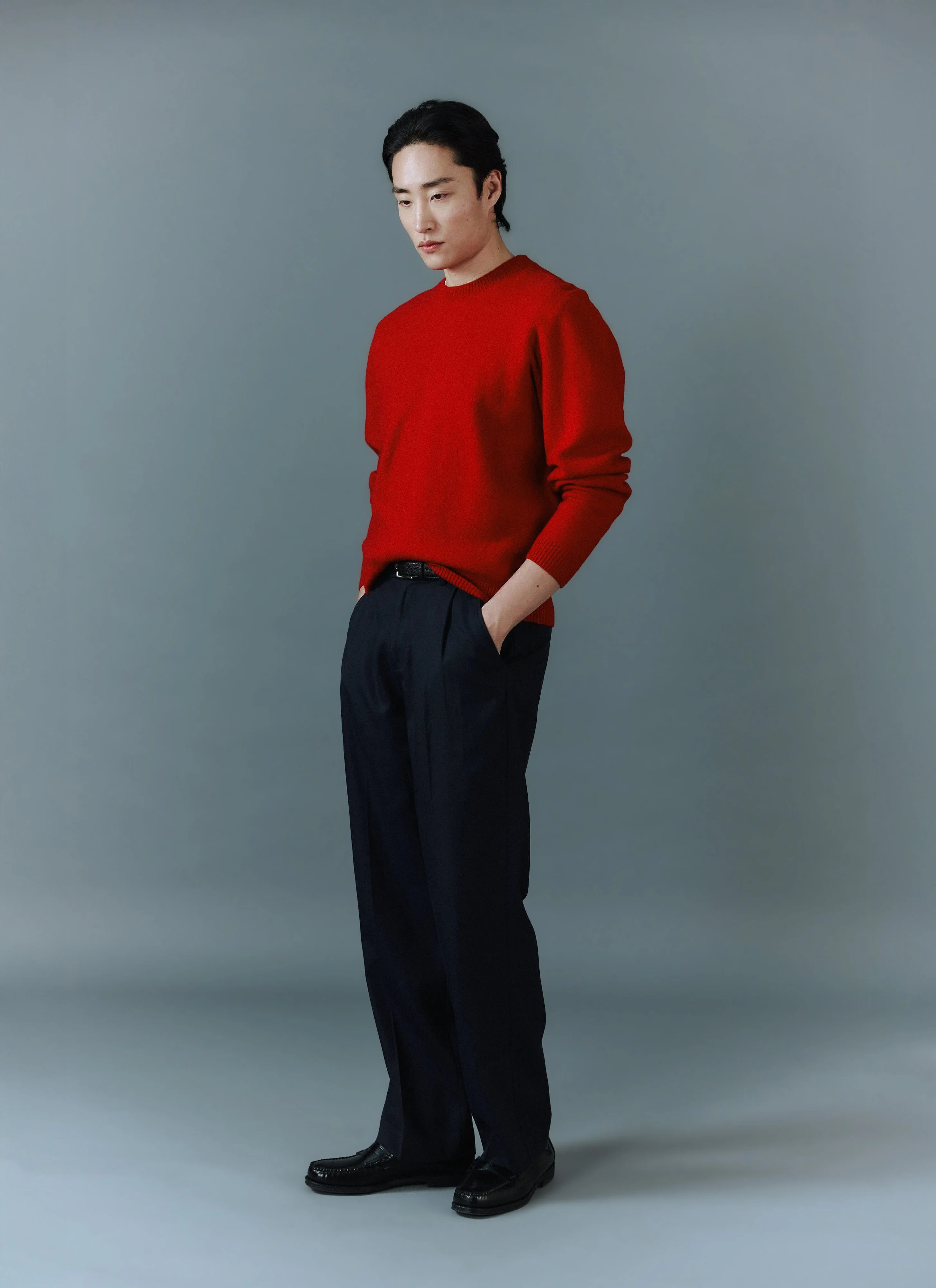 Felted Relaxed Jumper | Wool | Red
