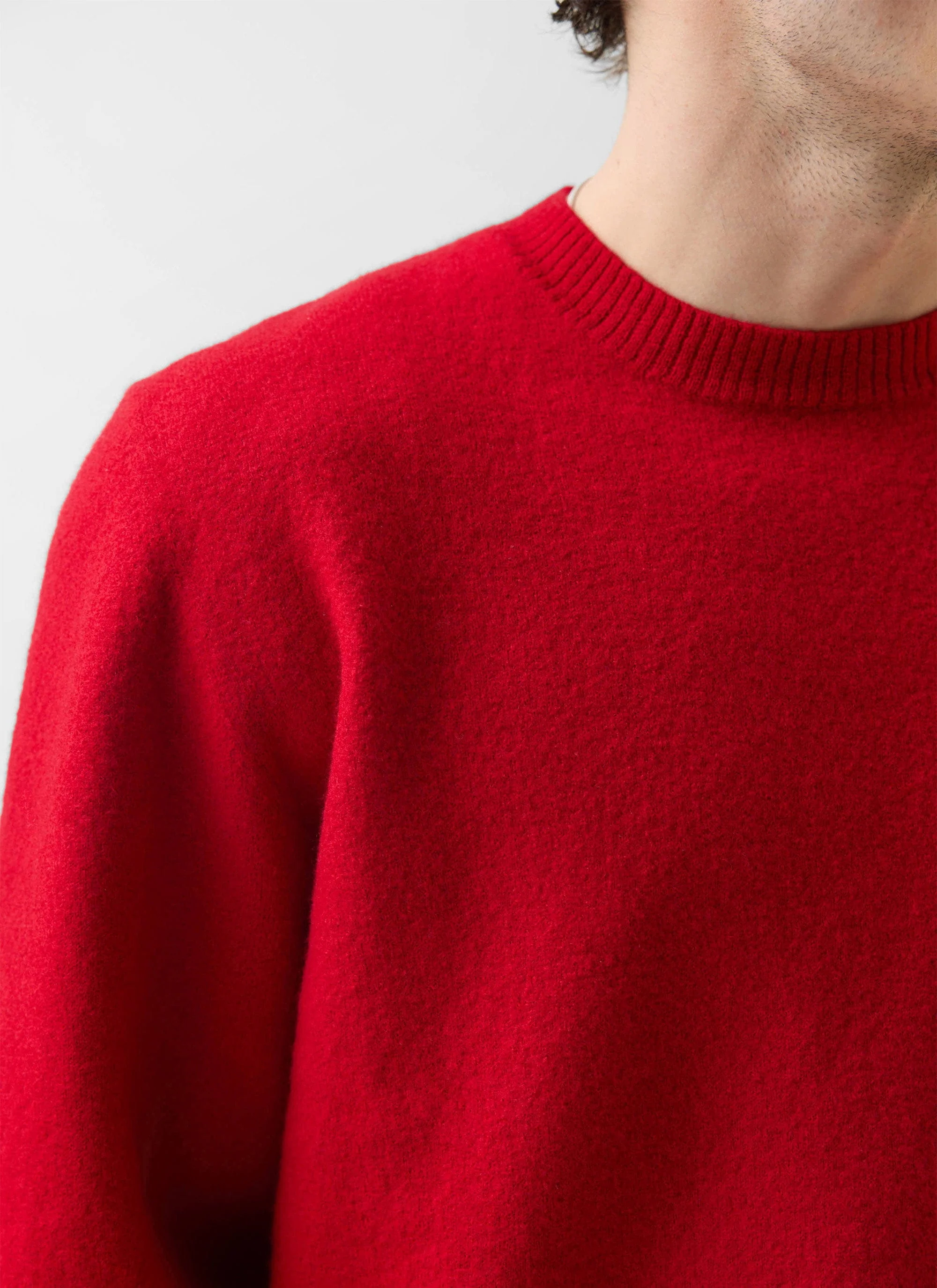 Felted Relaxed Jumper | Wool | Red