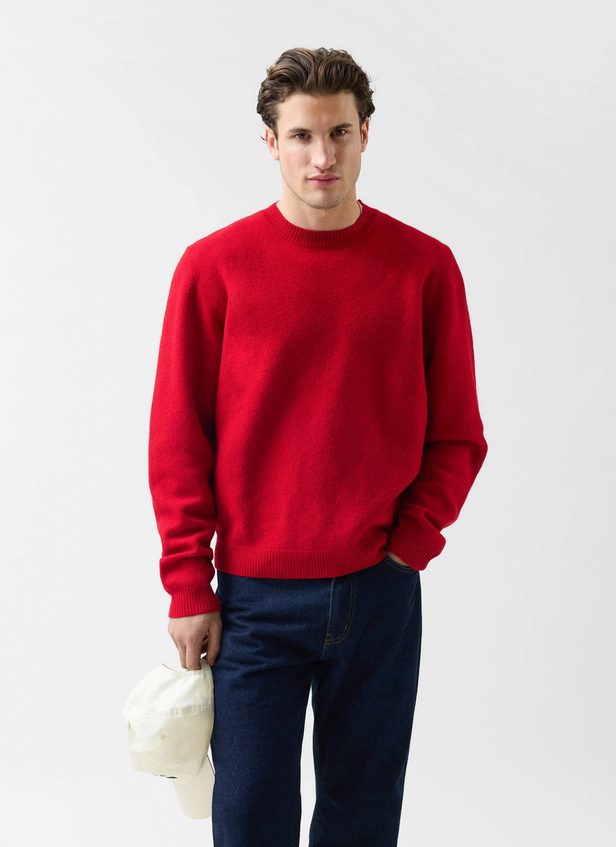 Felted Relaxed Jumper | Wool | Red