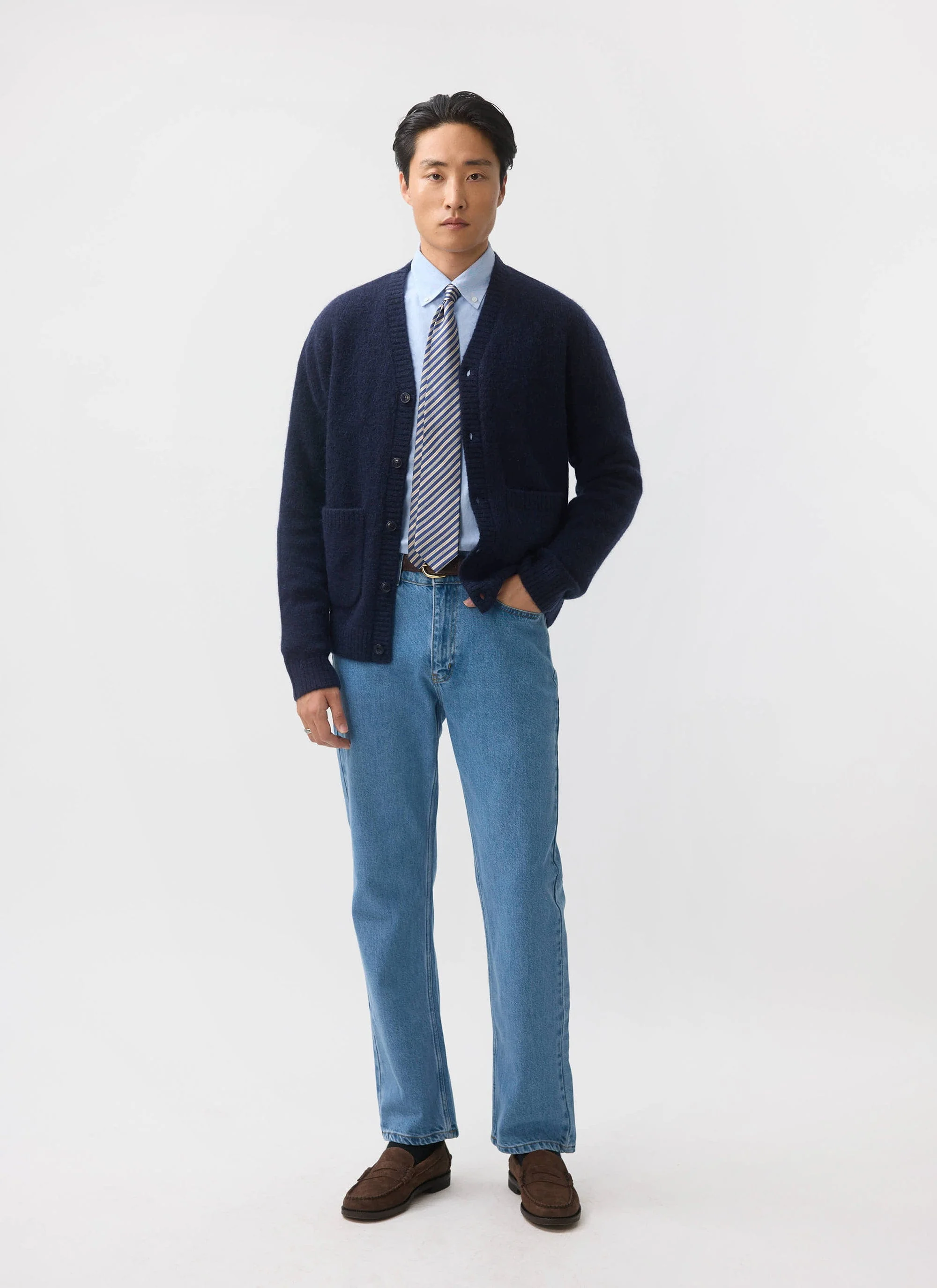 White Glove Cardigan | Mohair | Navy