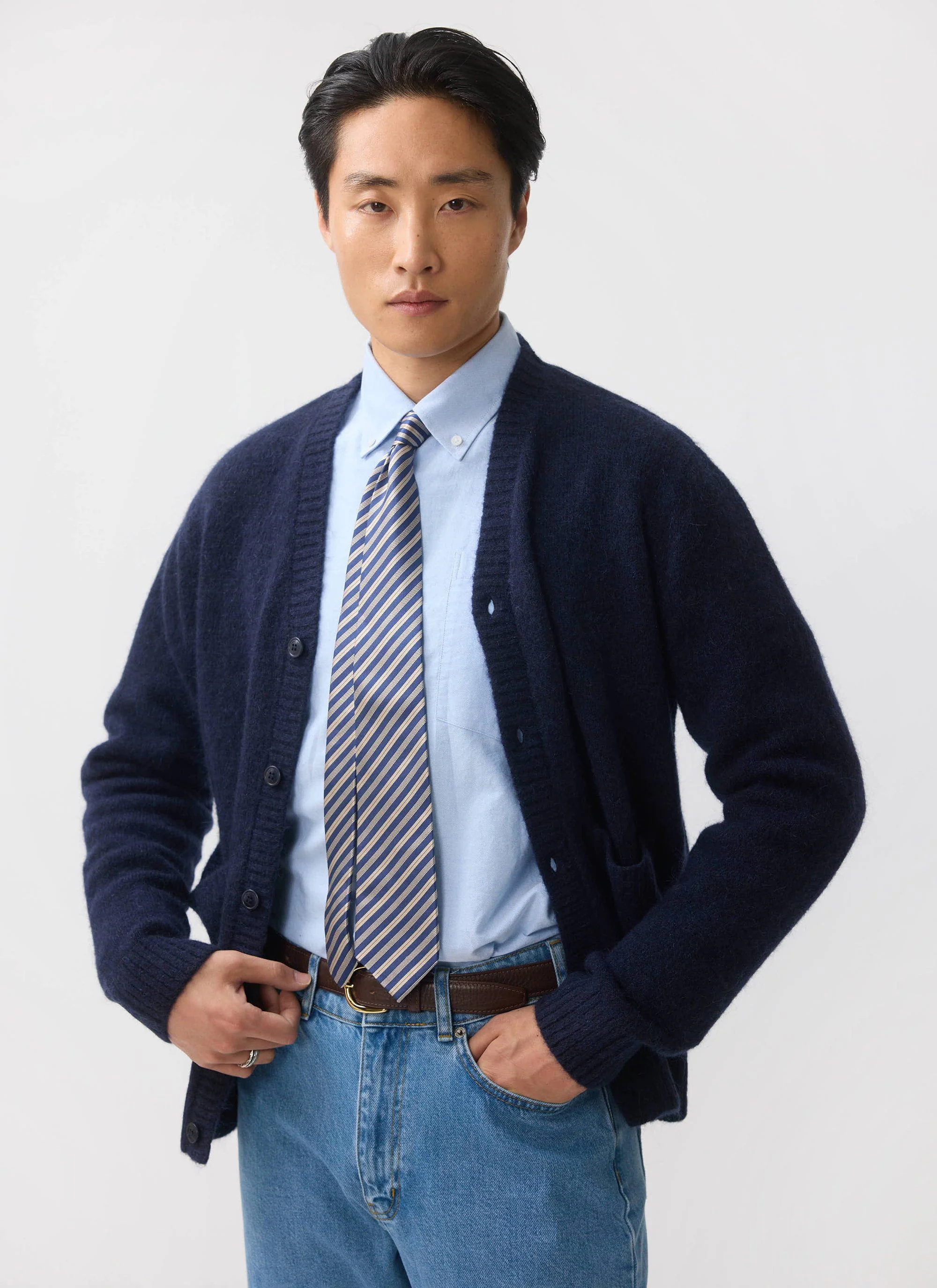 White Glove Cardigan | Mohair | Navy
