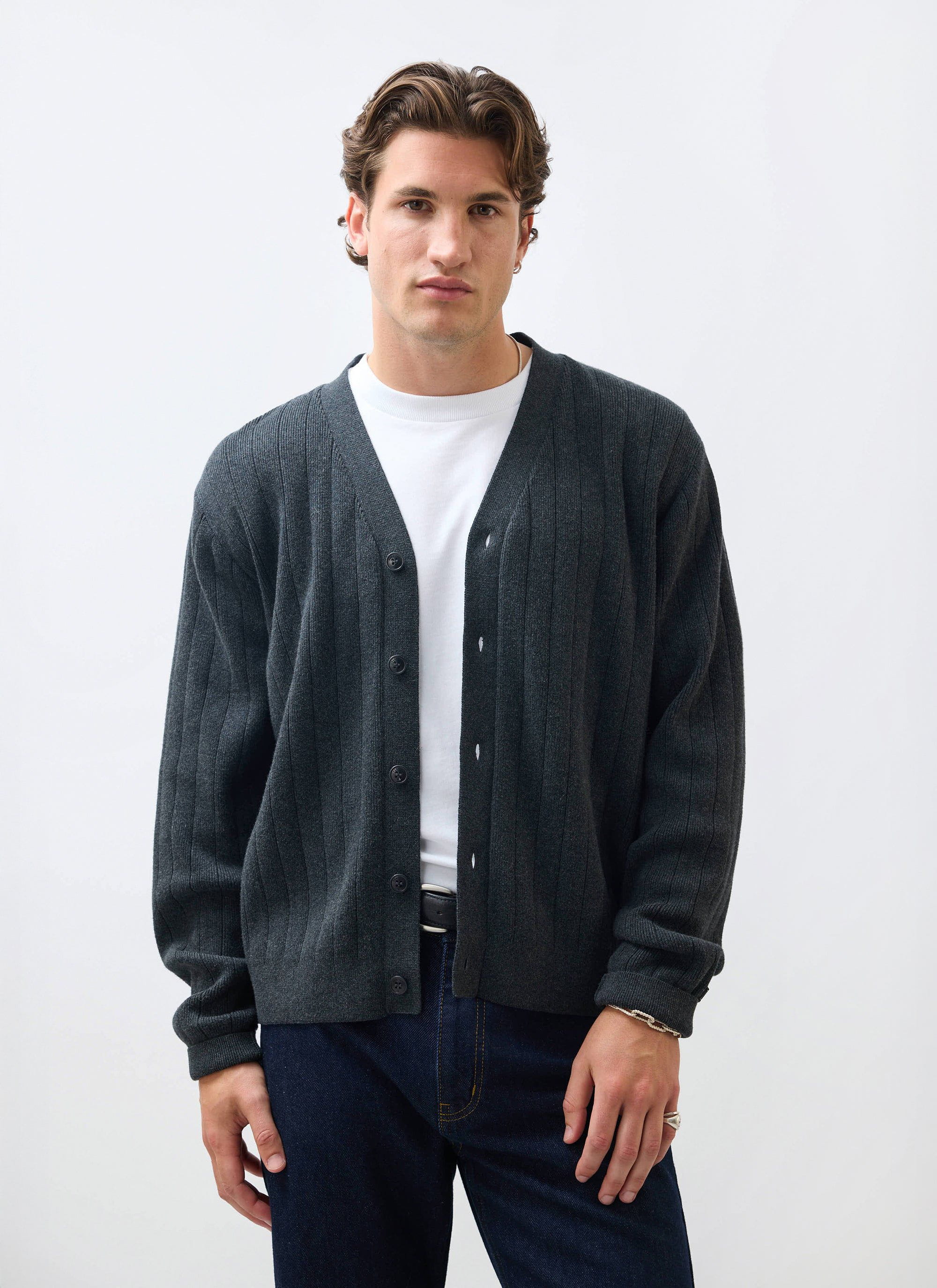 4964-editor-cardigan-cotton-grey-4.jpg Editor Cardigan | Cotton | Grey