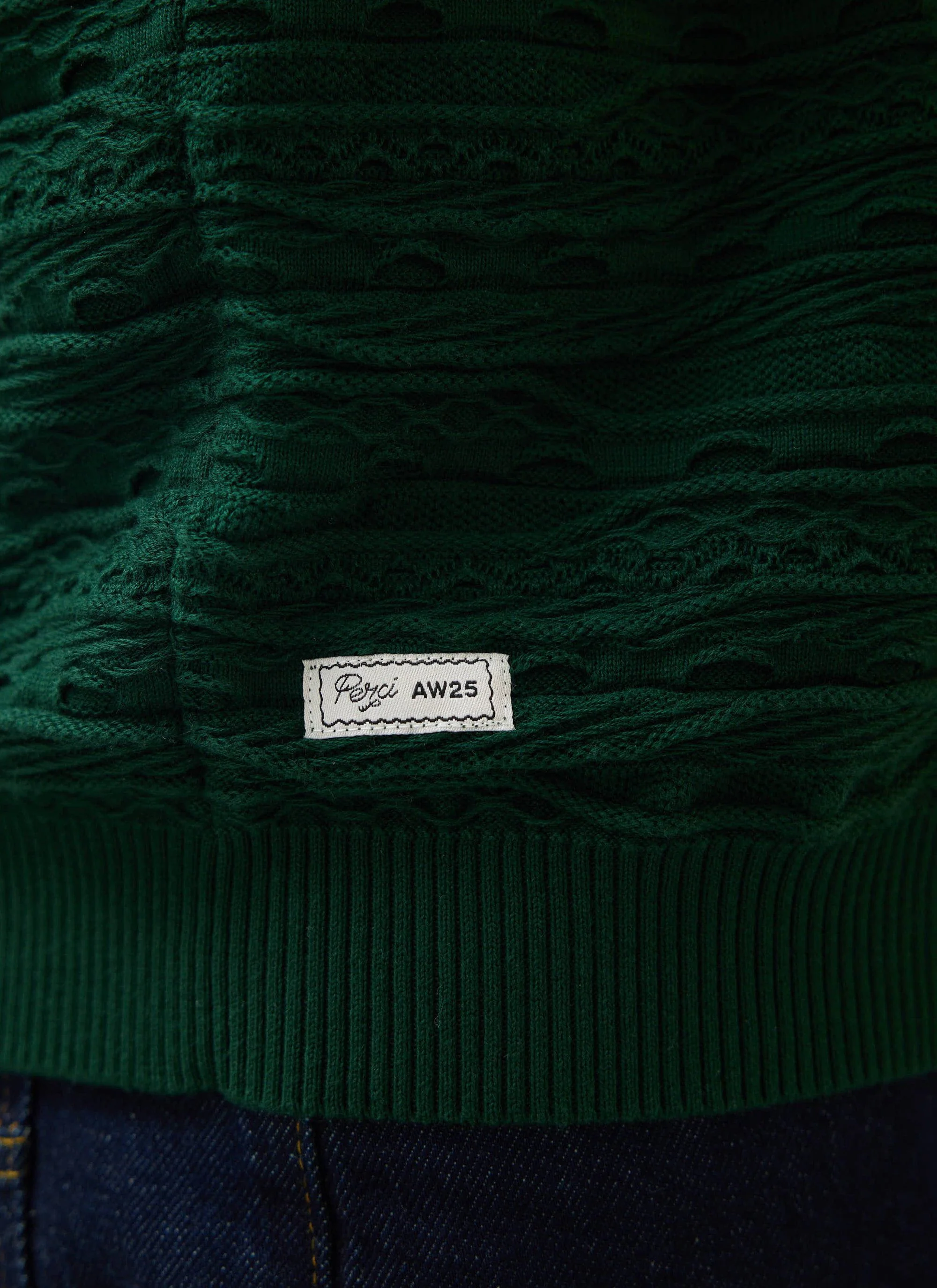 4978-tales-knitted-crew-neck-jumper-cotton-forest-5.webp Tales Knitted Crew Neck Jumper | Cotton | Forest